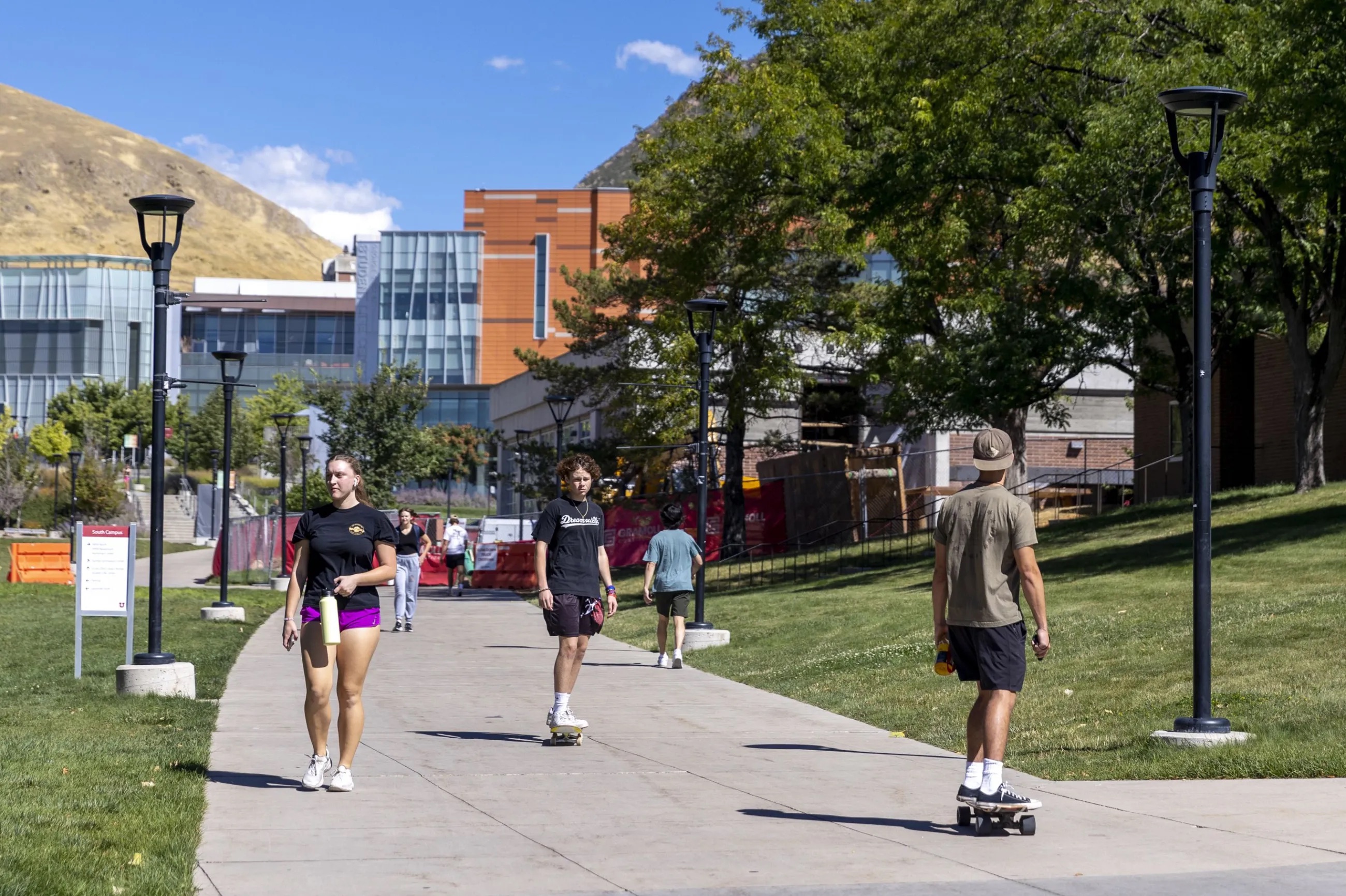 Campusgoers move about on the University of Utah campus in Salt Lake City Sept. 18, 2022. Headcounts at most of Utah's state-supported colleges and universities increased over last year.