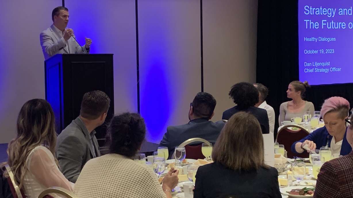 Dan Liljenquist, chair of the board for Civica Rx, speaks about what the company has accomplished over the last five years at an event on Thursday.