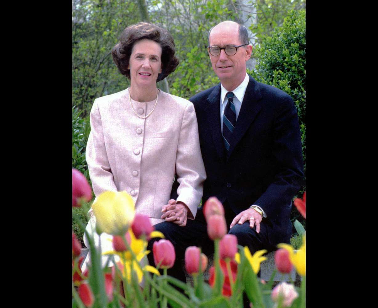 Sister Kathleen Johnson Eyring and President Henry B. Eyring pose for a photograph in the 1970s in Idaho, when he was president of Ricks College, now known as BYU-Idaho.