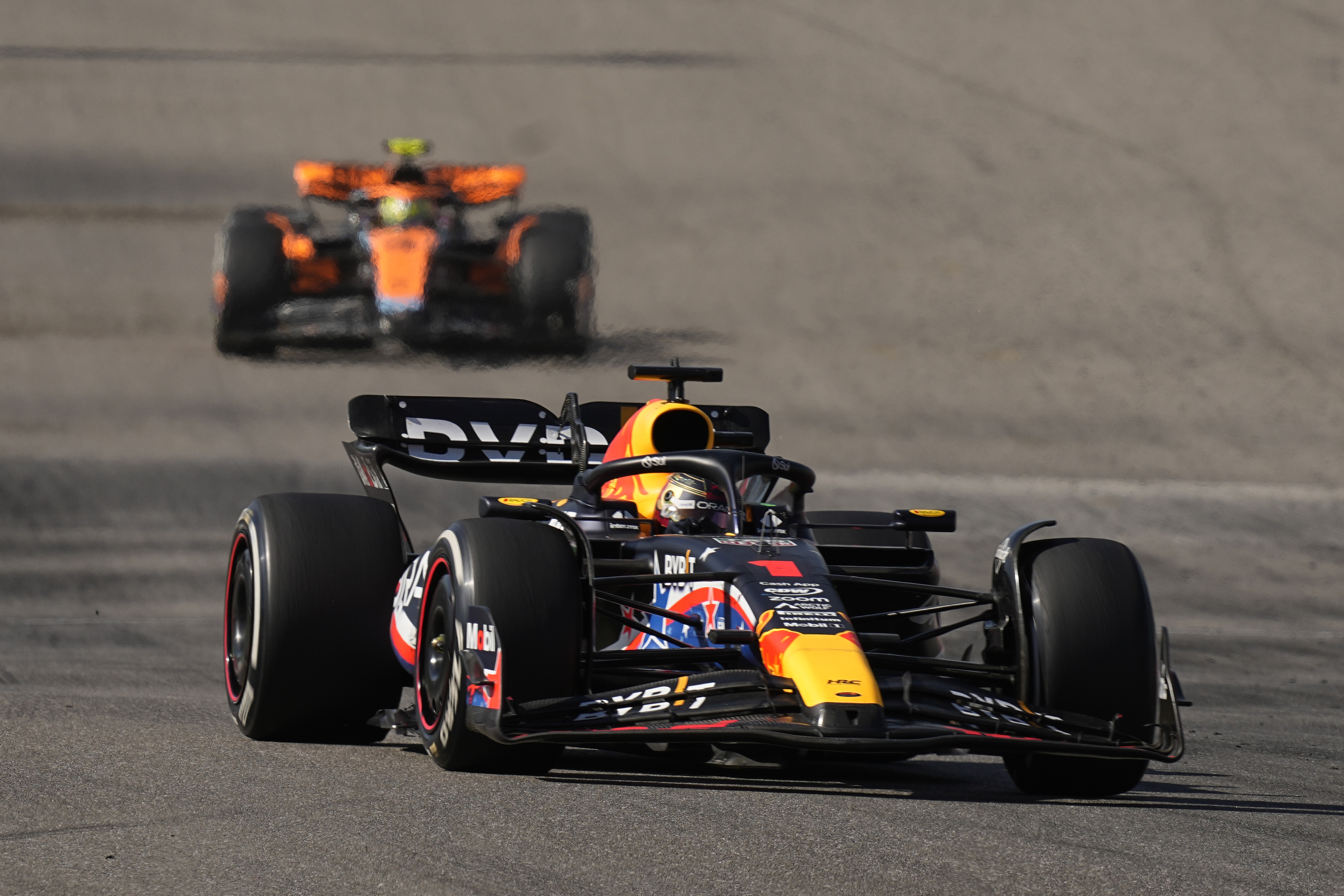 Red Bull driver Max Verstappen, of the Netherlands, drives during the Formula One U.S. Grand Prix auto race at Circuit of the Americas, Sunday, Oct. 22, 2023, in Austin, Texas. 