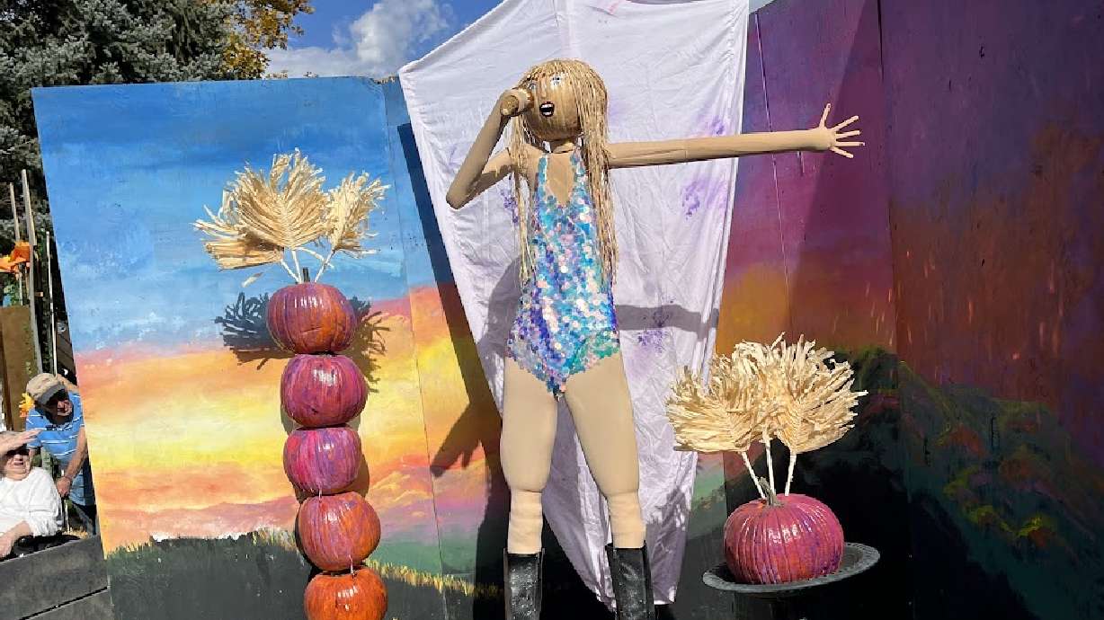 Pumpkin Taylor Swift poses for the Pumpkin Walk at North Logan's Elk Ridge Park Oct. 21. The pumpkin walk is celebrating its 40th year.