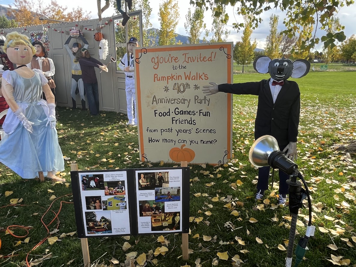 A pumpkin Cinderella invites all to see the historic and creative Pumpkin Walk at North Logan's Elk Ridge Park. The event is in its 40th year and runs through Tuesday.