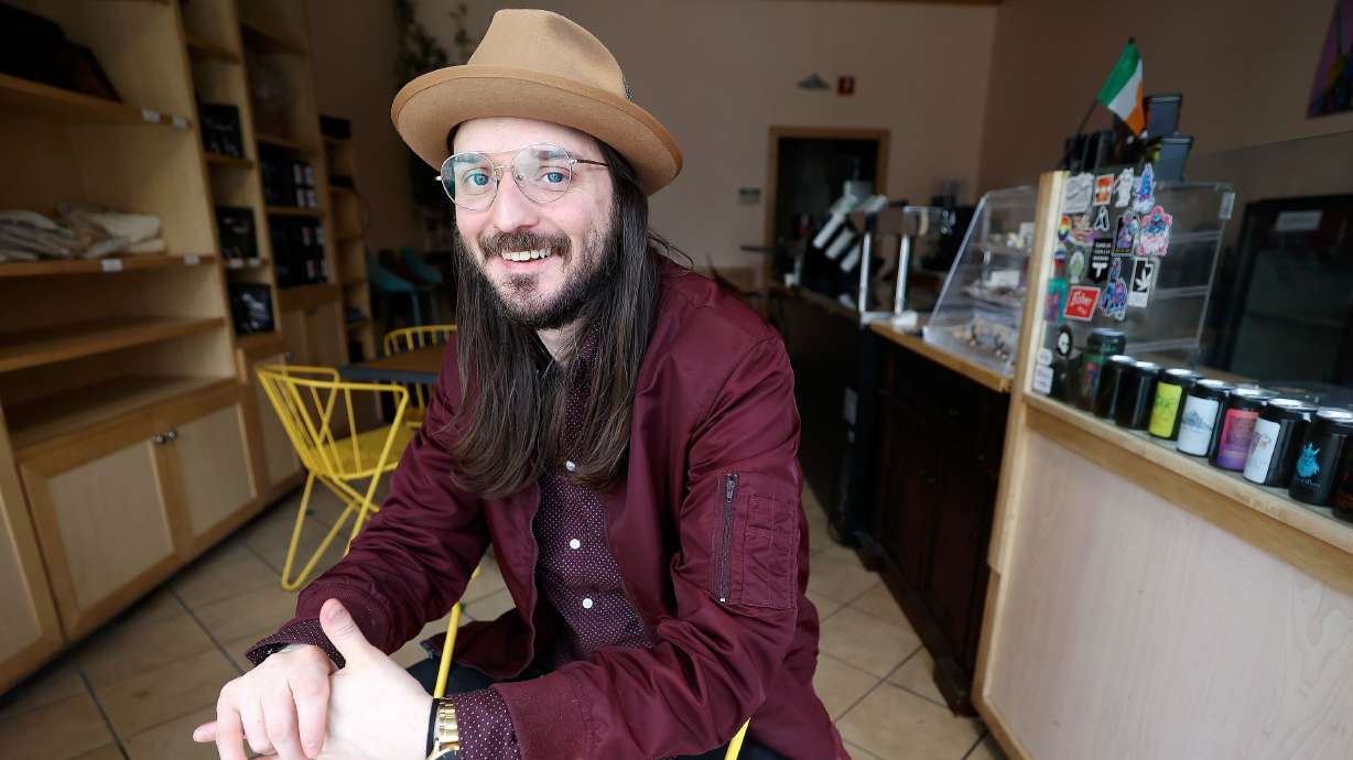 Then-Salt Lake City mayoral candidate Michael Valentine at his shop Six Sailor Cider in Salt Lake City on April 25, 2023. Valentine's bar Weathered Waves announced on social media it won't serve Zionists, prompting a discrimination investigation.