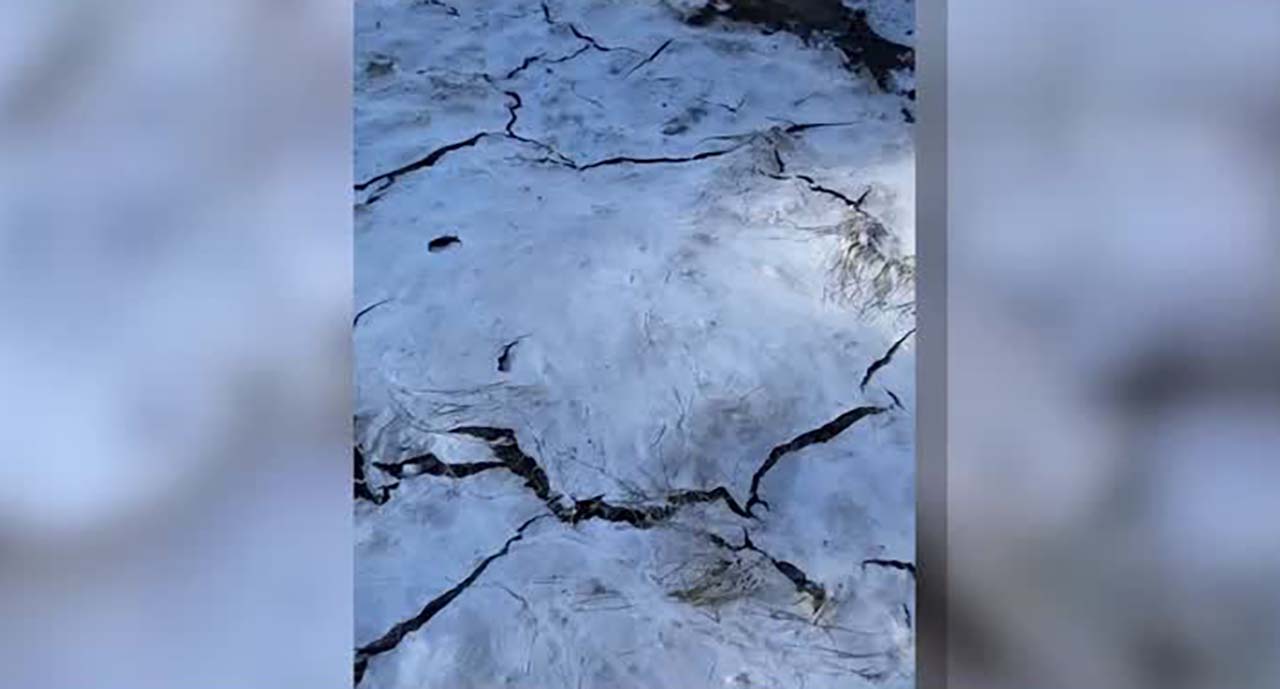 Hikers found a field of mysterious white crust while traversing Upper Bell Canyon Reservoir above Sandy a couple of weeks ago.