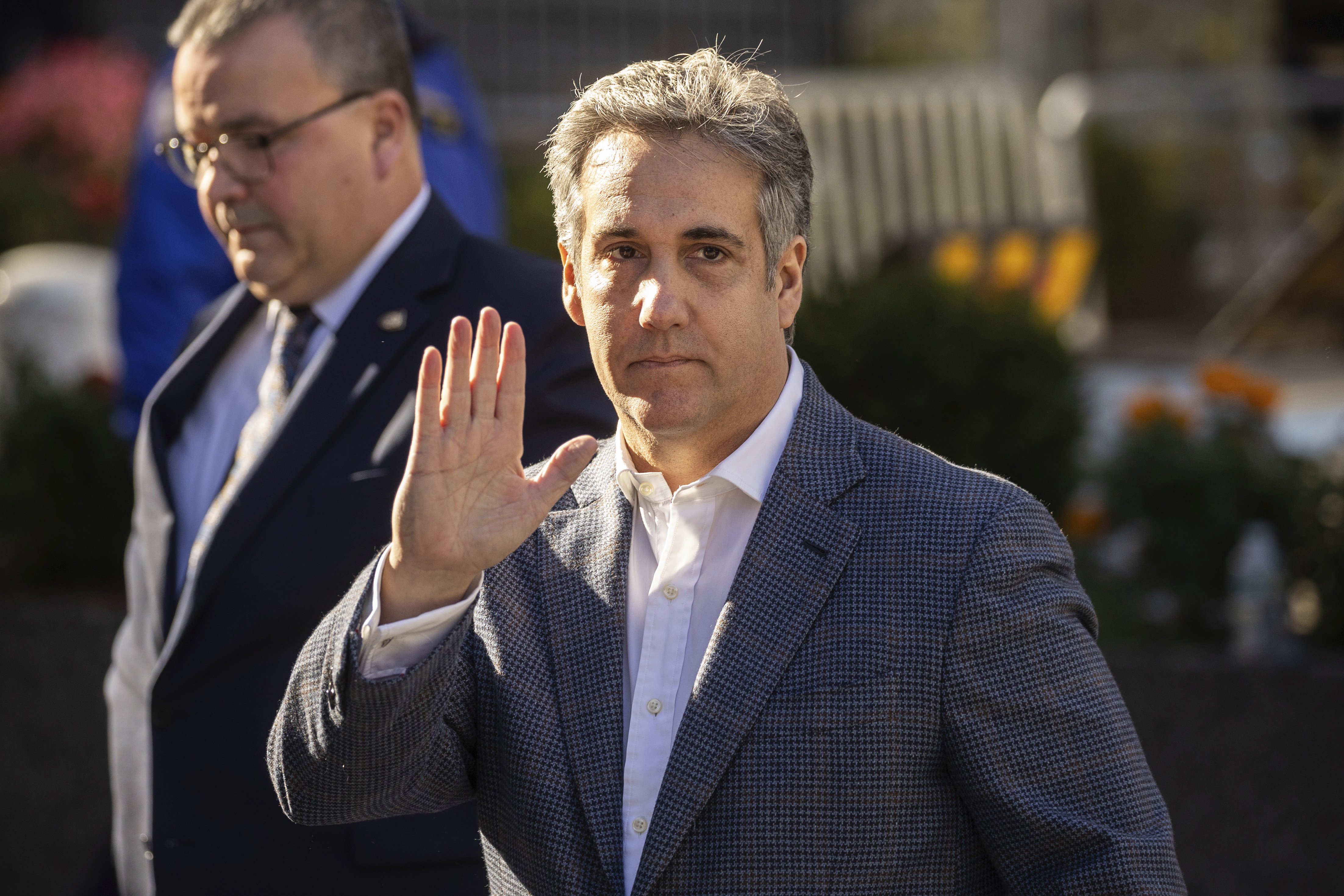 Michael Cohen arrives for former President Donald Trump's civil business fraud trial at New York Supreme Court, Tuesday, in New York.