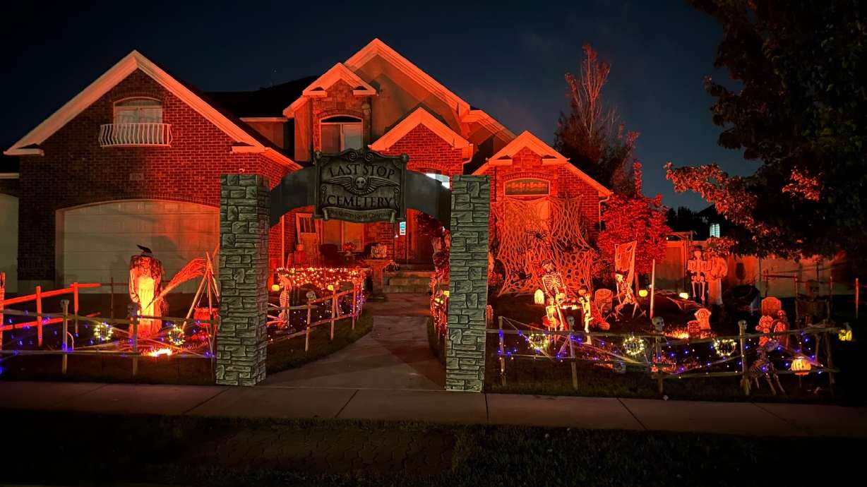 A Halloween display can be seen at 3778 W 12125 S in Riverton.