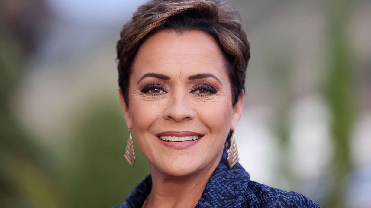 Kari Lake poses for a portrait before speaking at a fundraising event for Trent Staggs’ state Senate campaign at Siempre in Draper on Sept. 18. Utah 4th District Rep. Burgess Owens has endorsed Lake in her Arizona Senate race.