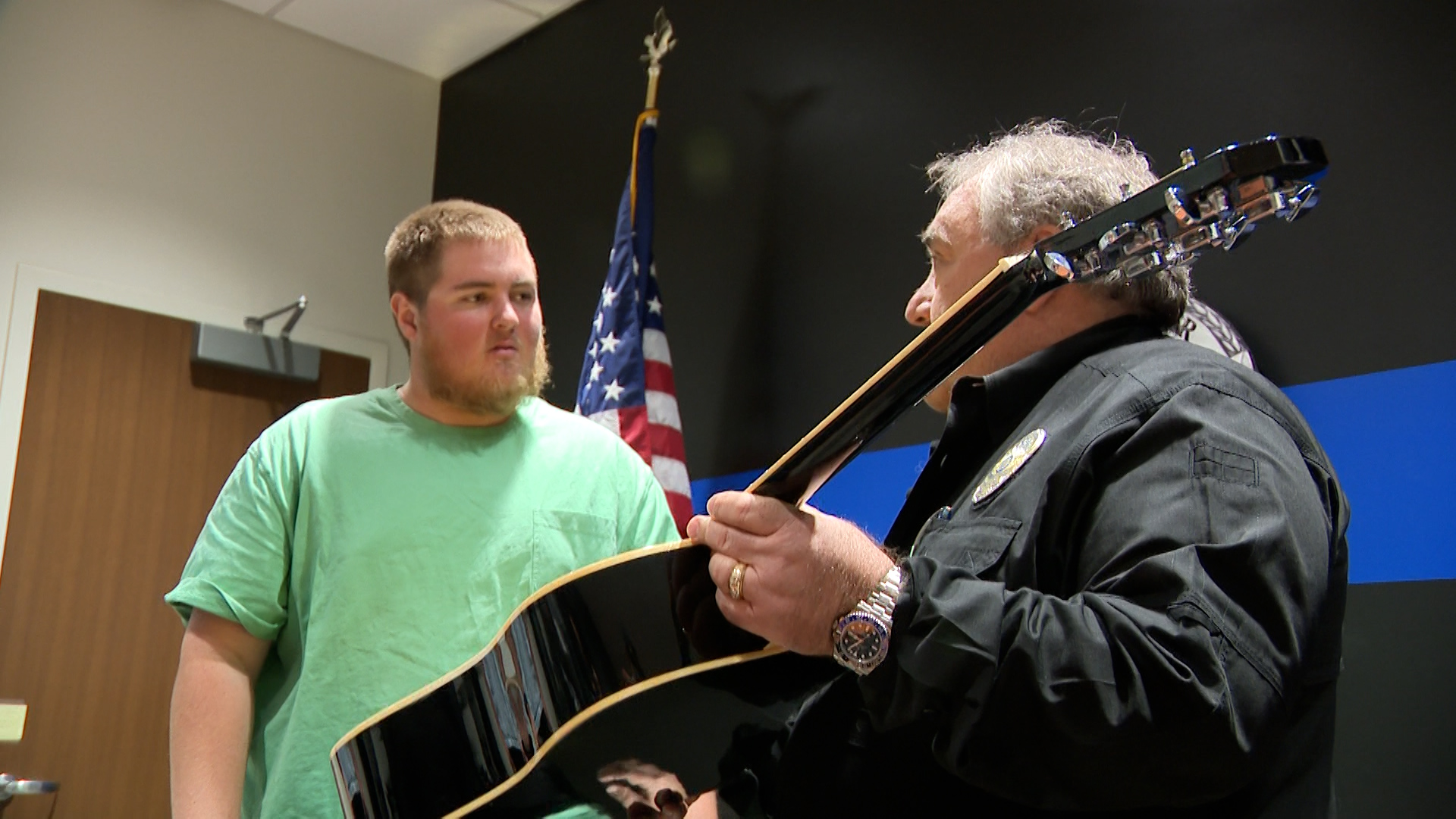 Chris Nelson was the winner of an auctioned Post Malone guitar. The funds raised will now help over a dozen veterans.
