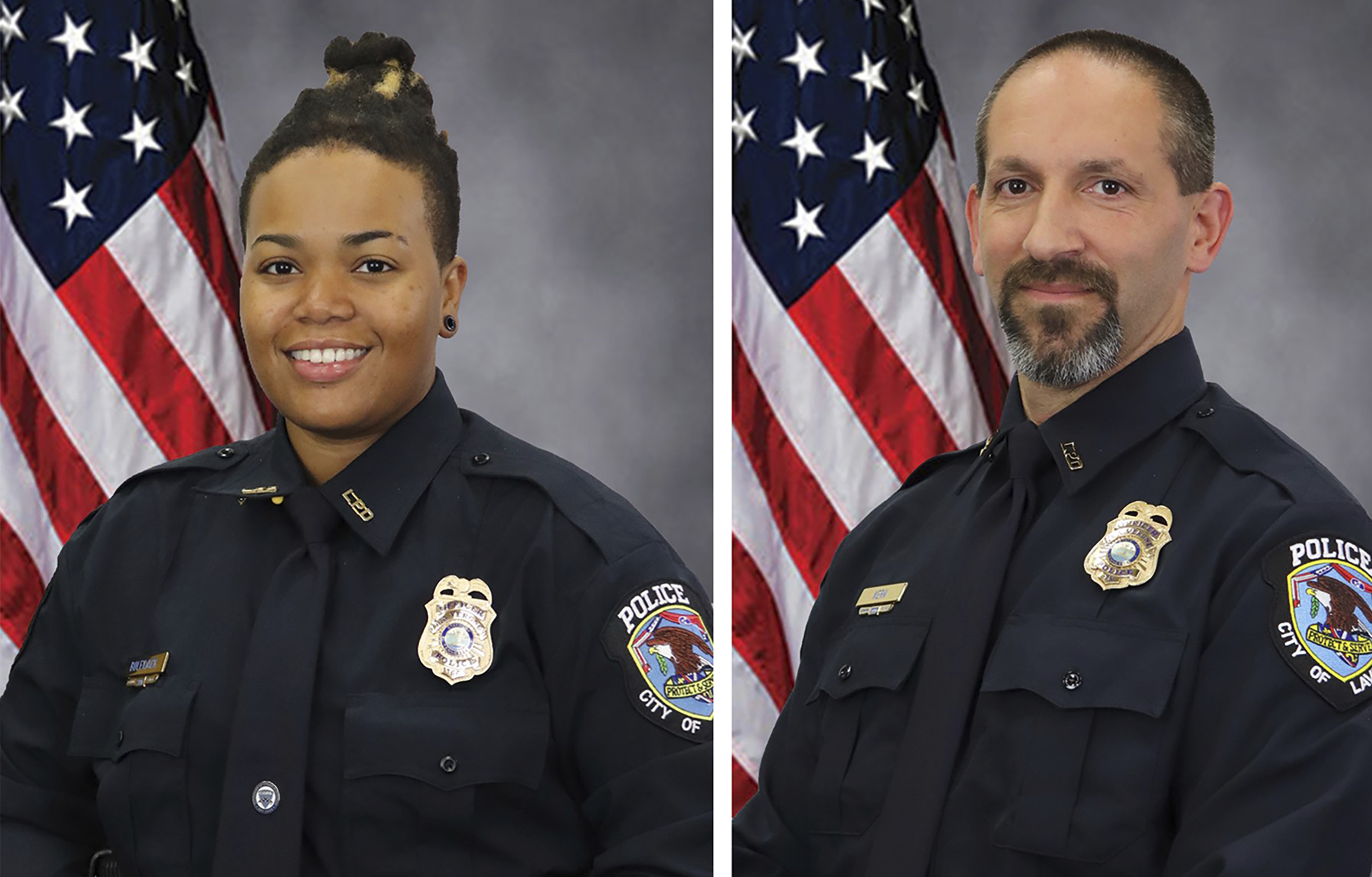 Police officers Ashely Boleyjack and Gregory Kern are seen in these photos The estranged son of Nashville’s police chief, who was wanted in the shooting of these police officers outside a Dollar General store, has been found dead, authorities said.