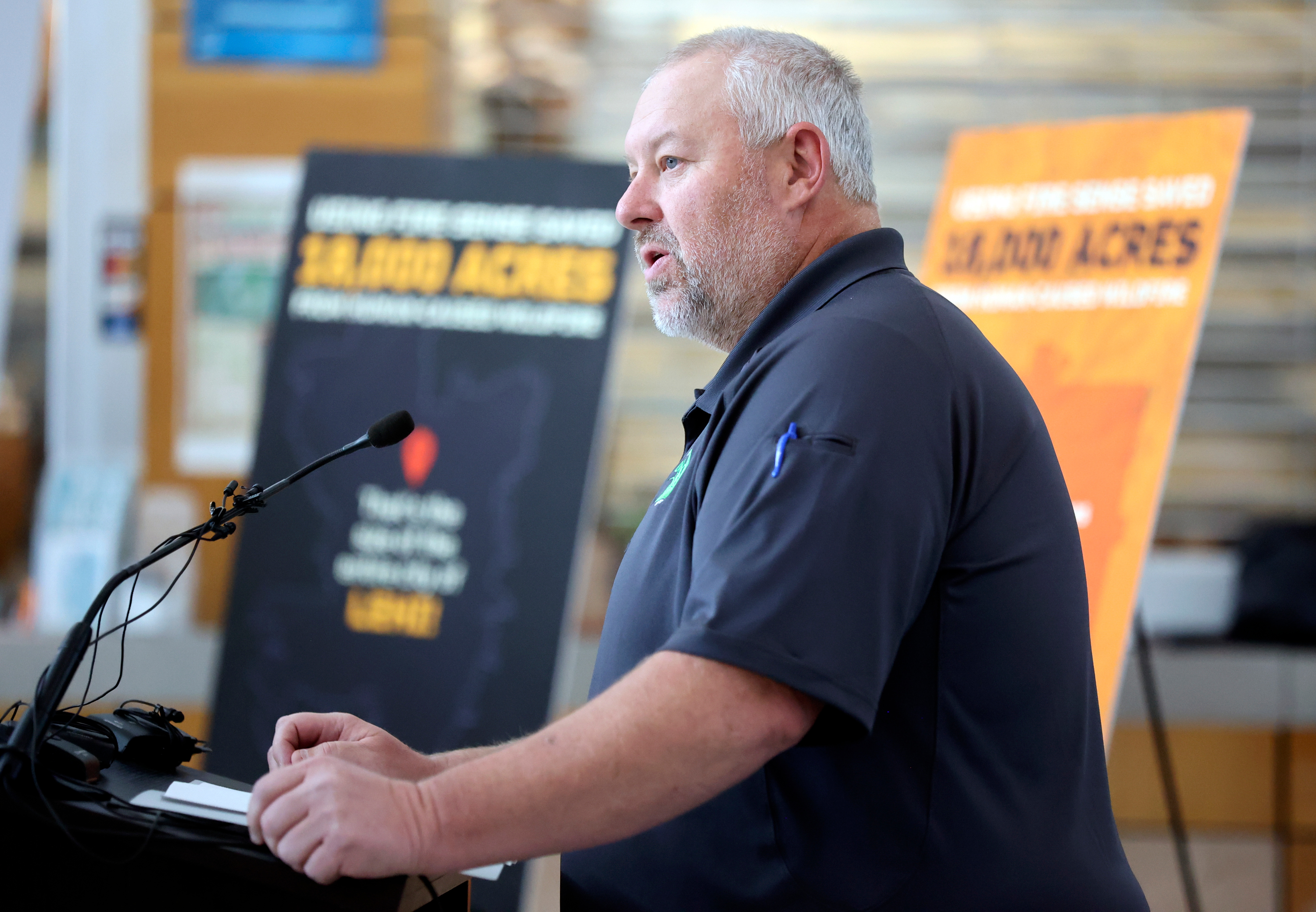 Brett Ostler, Utah Division of Forestry, Fire and State Lands state fire management officer, speaks during a press conference about 2023 being one of the best nonwildfire seasons in Utah’s history at the Utah Department of Natural Resources in Salt Lake City on Wednesday.