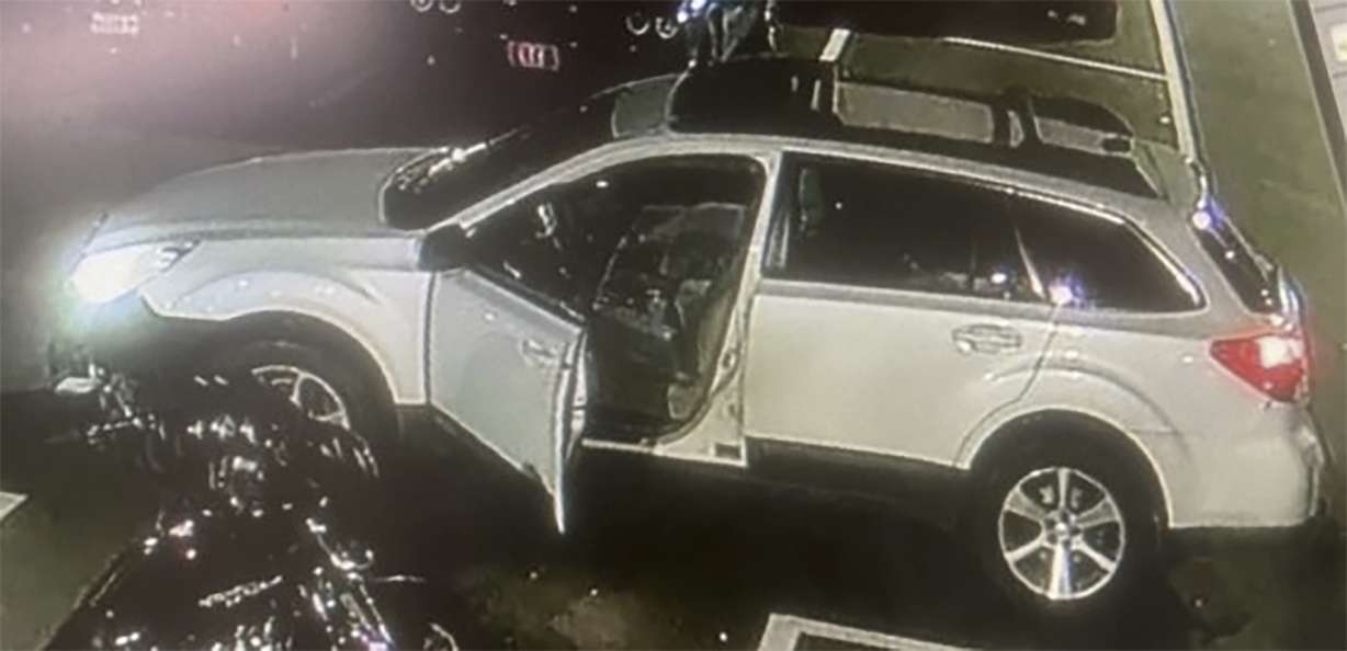 This photo released by the Lewiston, Maine, Police Department on Wednesday shows a vehicle police are seeking information on in connection to an active shooter situation in Lewiston, Maine.