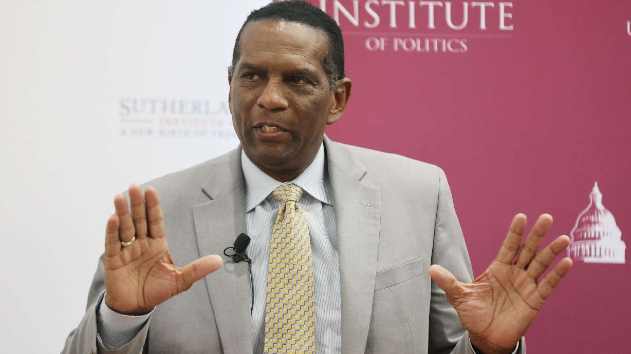 Rep. Burgess Owens, R-Utah, at the Sutherland Institute's 2023 Congressional Series in Salt Lake City on Aug. 30. Owens blamed Marxist ideology for support of Hamas on college campuses.