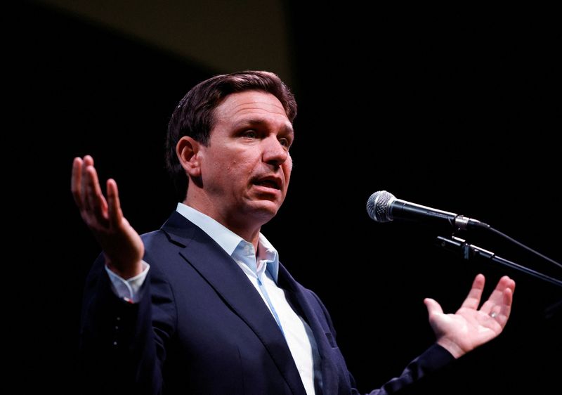 Florida Gov. Ron DeSantis speaks in Myrtle Beach, South Carolina, on Oct. 20. An Israeli diplomat in Miami on Thursday pushed back against an assertion by DeSantis that the Florida governor had coordinated with his office.