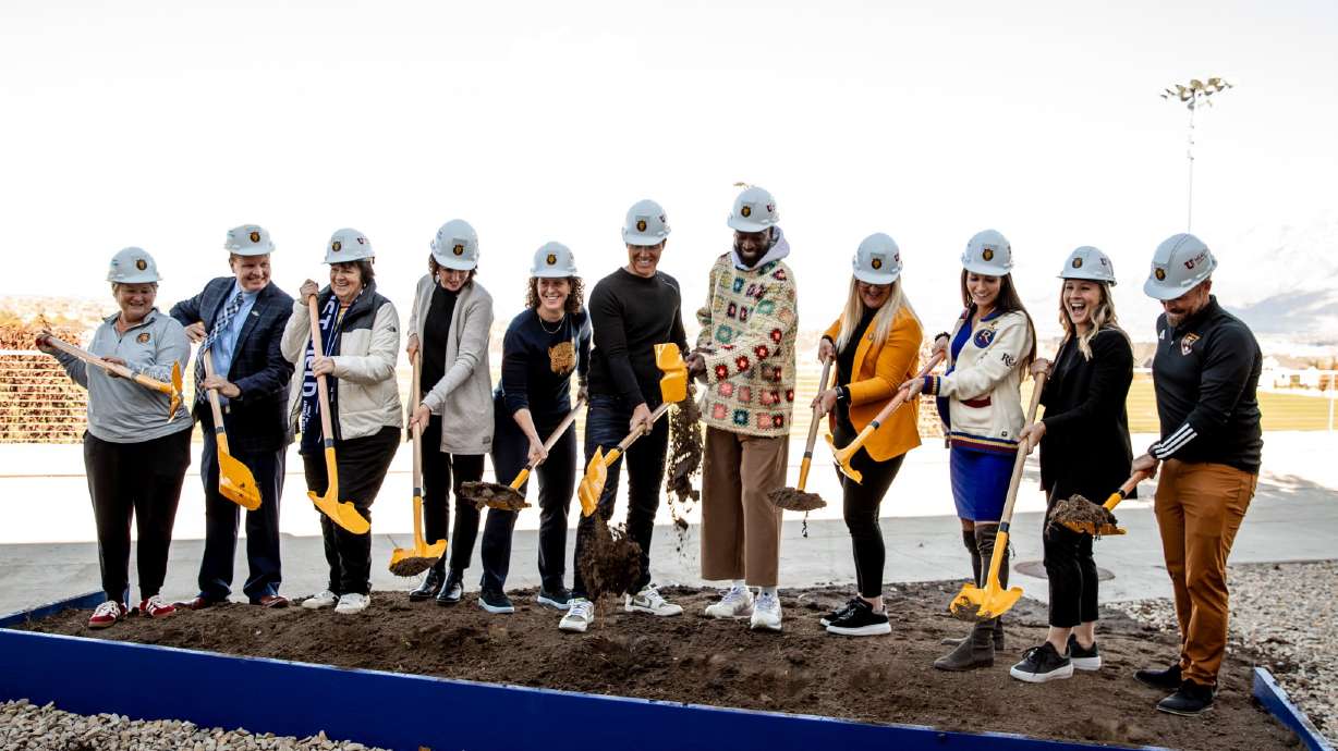 Utah Royals ownership and front office members break ground on the new training facility in Herriman.