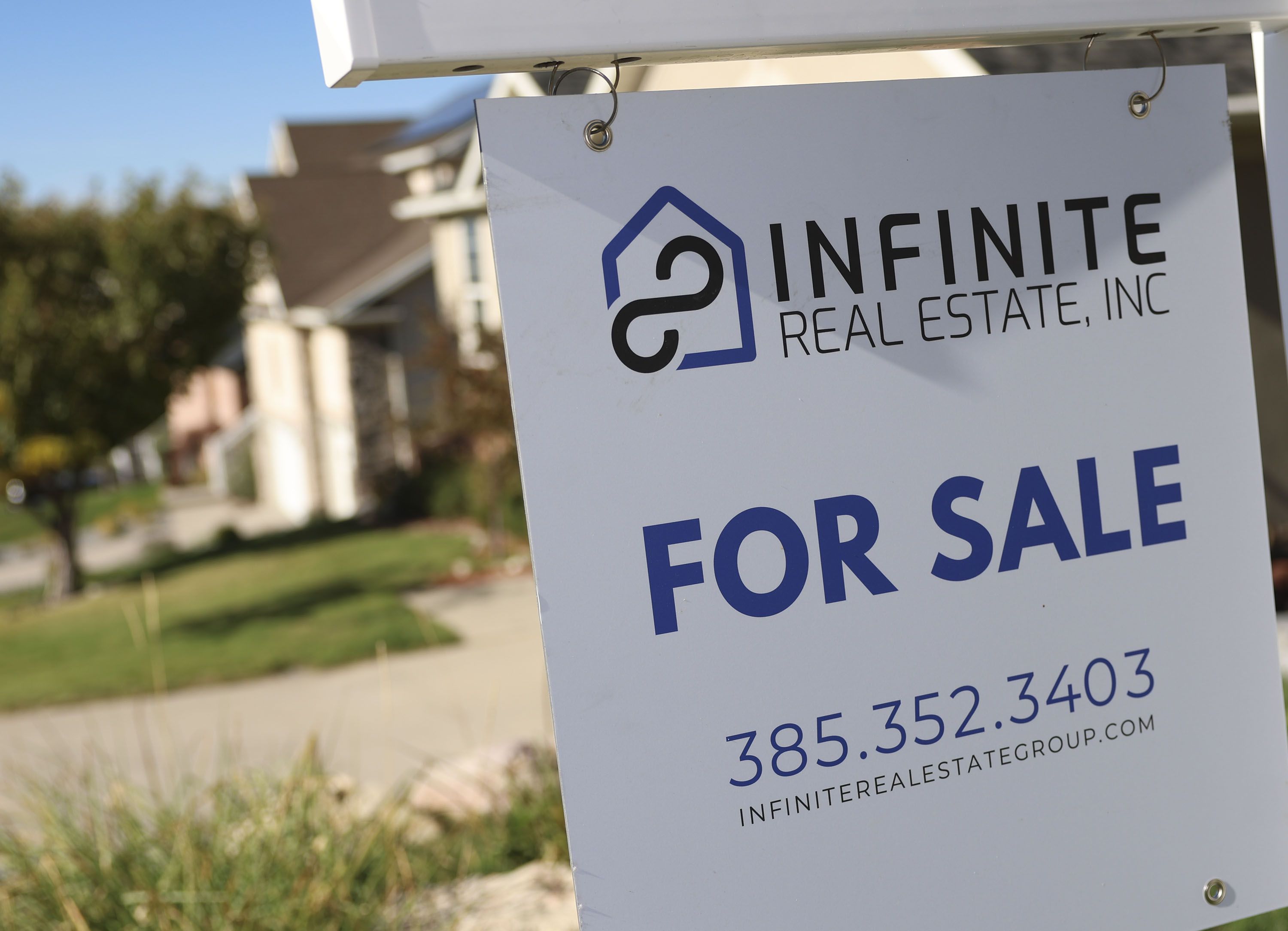 A home in Draper is for sale on Oct. 18. Prospects for a housing rebound ‘dim’ as mortgage rates hover near 8%, sinking U.S. affordability to new record low.