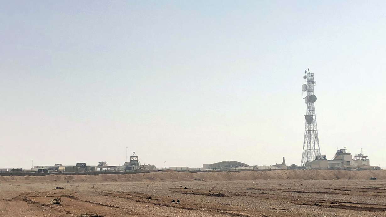 The al-Tanf military outpost in southern Syria is seen on Oct. 22, 2018. The garrison was attacked by drones on Oct. 19, sources said. U.S. fighter jets launched airstrikes early Friday on two locations in eastern Syria linked to Iran's Revolutionary Guard Corps in retaliation.