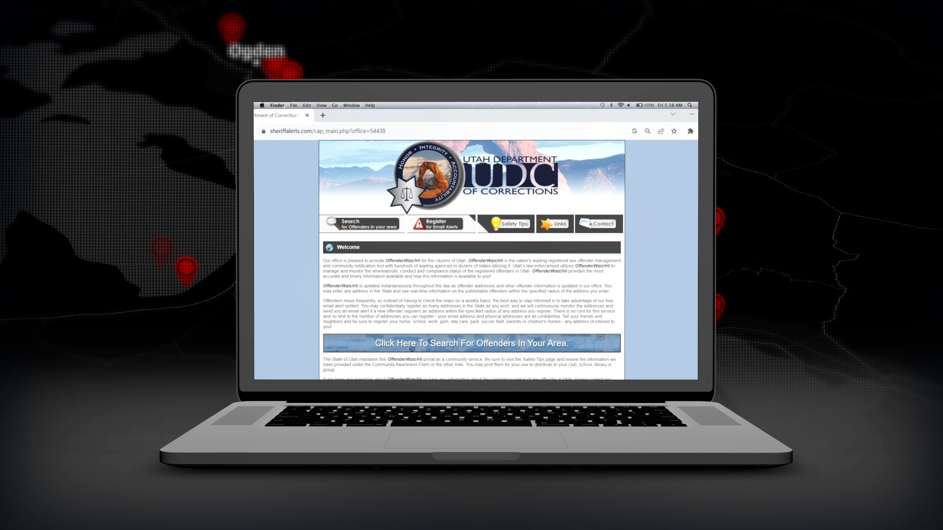 Utah’s online Sex Offender and Kidnapping Registry.