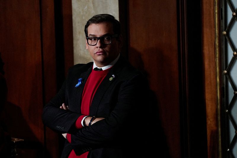 U.S. Rep. George Santos, R-N.Y., at the U.S. Capitol in Washington on Oct. 18. Santos pleaded not guilty on Friday to a 23-count indictment accusing him of an array of corruption.