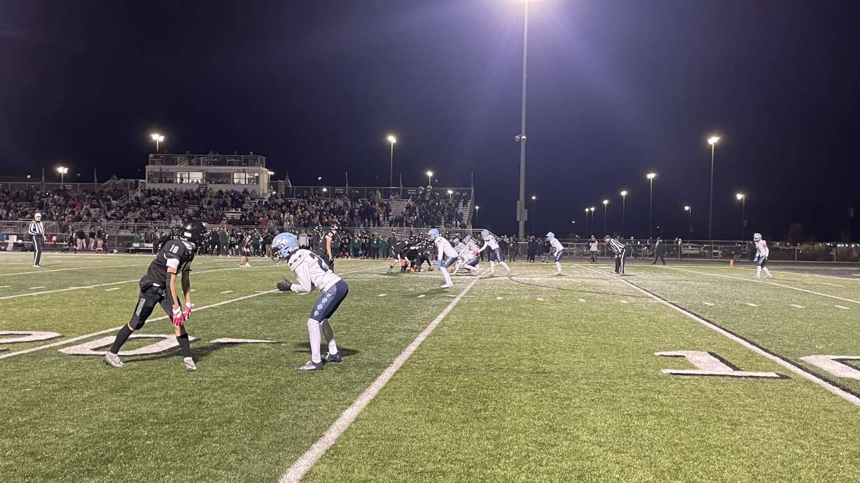 Green Canyon threatens to score against Salem Hills late in the fourth quarter.
