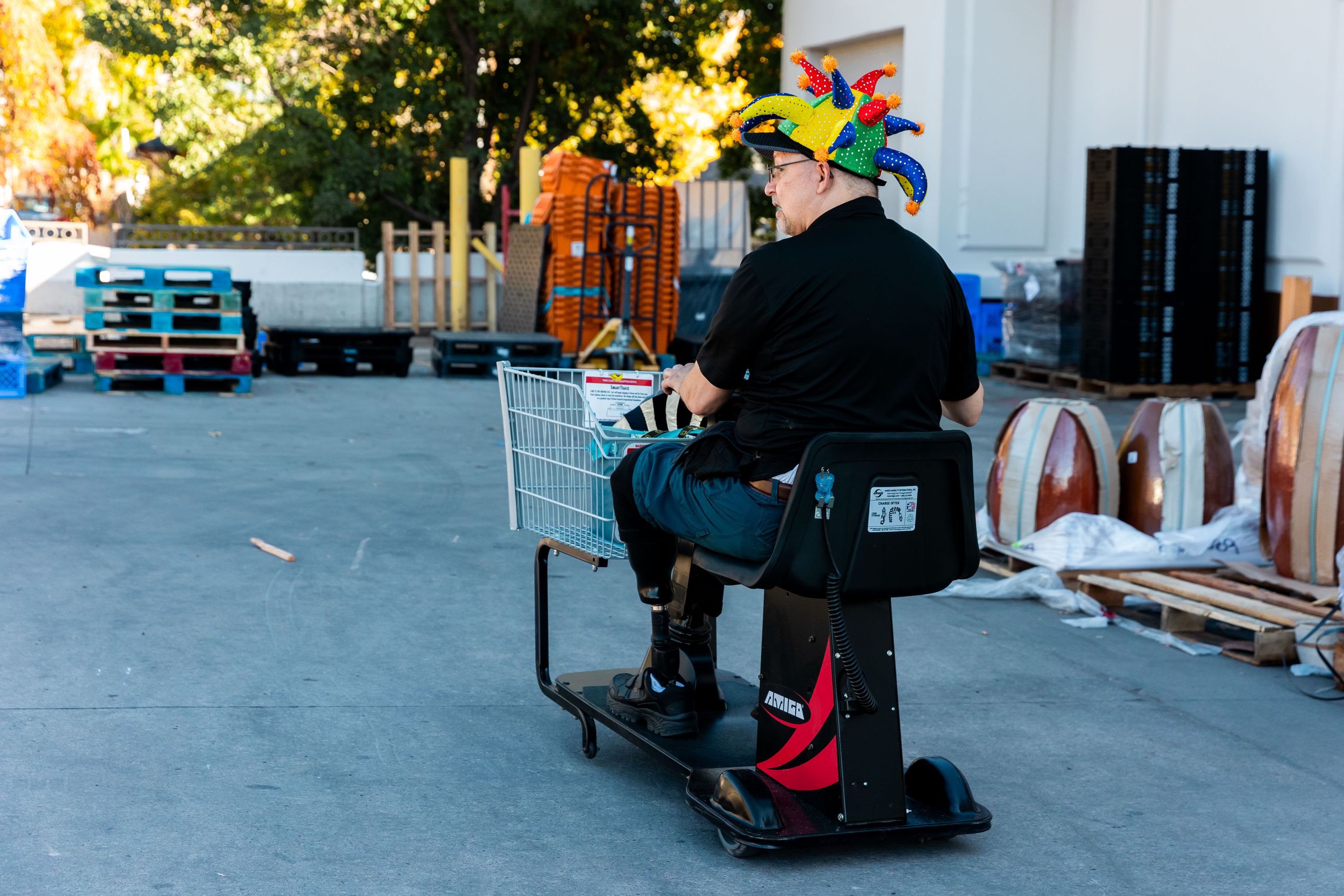 Ted Rausch drives a cart in Salt Lake City on Oct. 20.