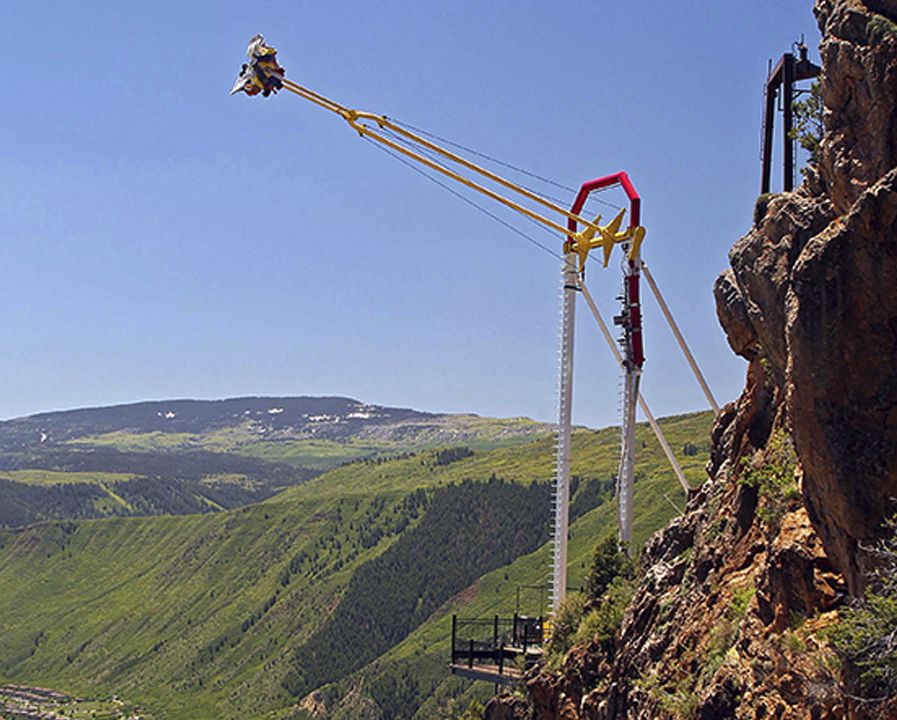 The Giant Canyon Swing at Glenwood Caverns Adventure Park in Glenwood Springs, Colo., in 2011. A heavily armed man killed himself rather than carry out his plan to shoot up the mountaintop amusement park, authorities said Monday.