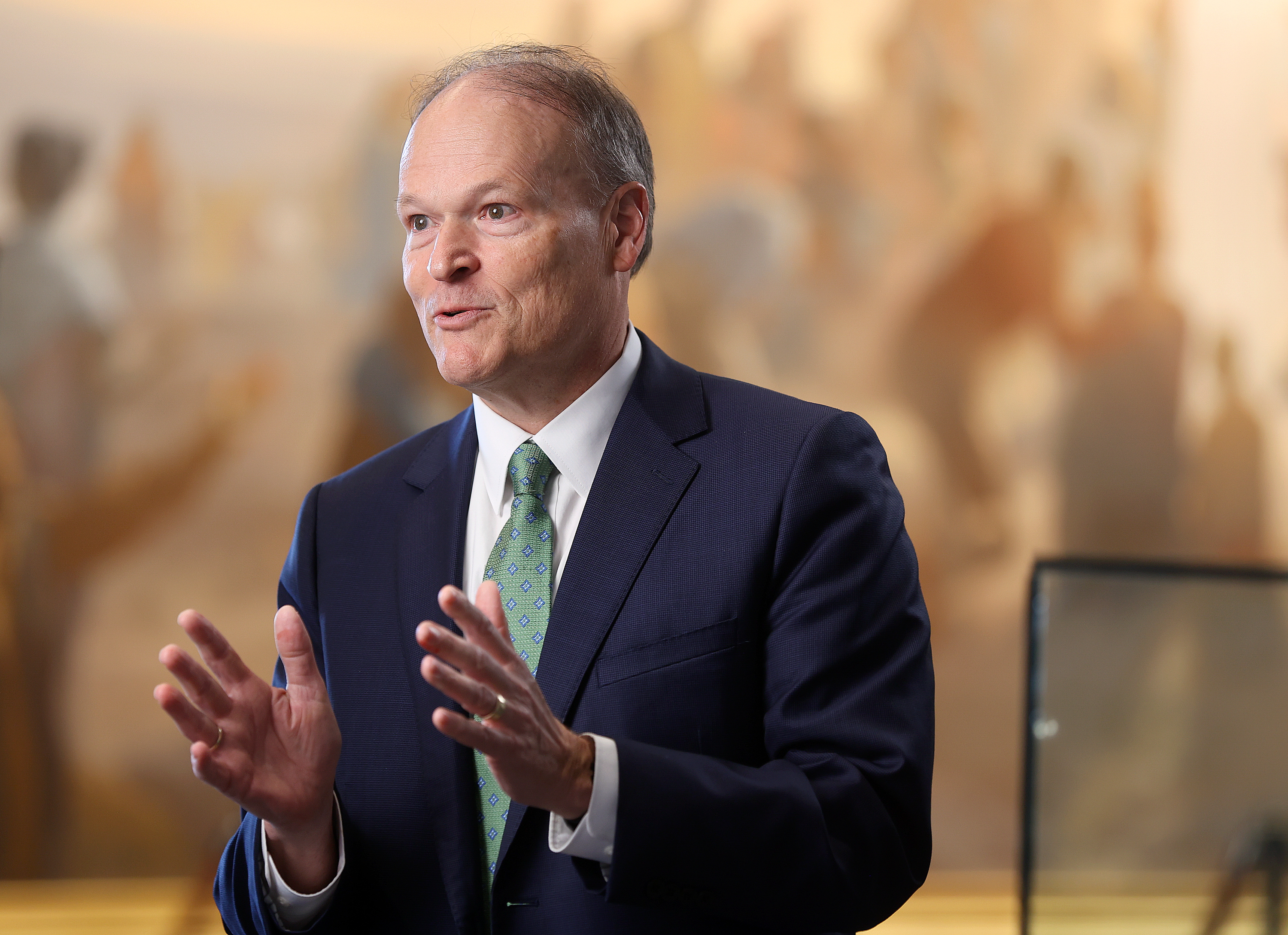 Elder Marcus B. Nash, general authority seventy and executive director of the Missionary Department of The Church of Jesus Christ of Latter-day Saints, talks about the missionary effort of the church on Wednesday.