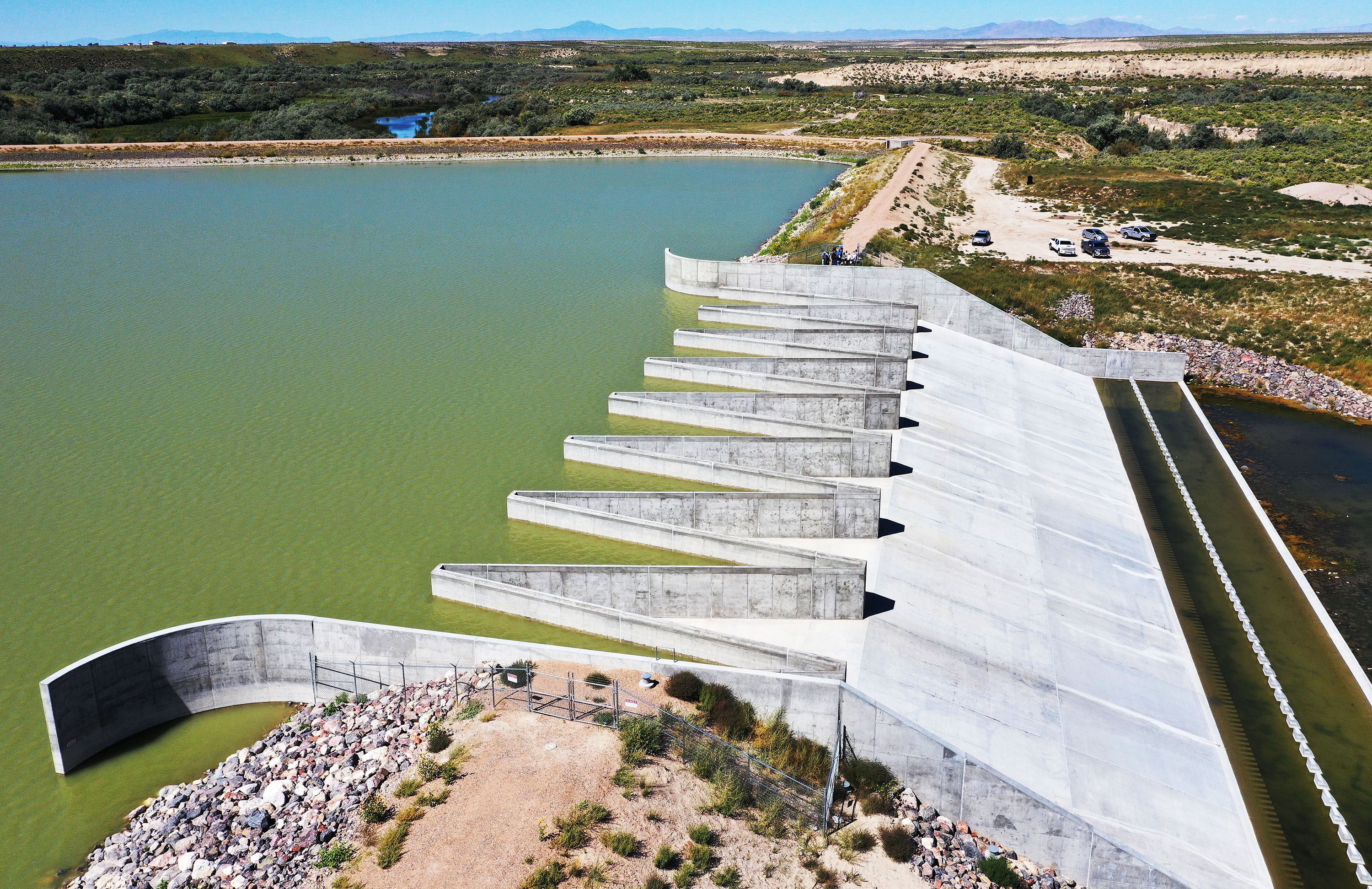 The Delta reservoir spillway. The hydrologist for the National Weather Service in Salt Lake City had a slew of possible scenarios predicting above or below precipitation moving into the winter. 