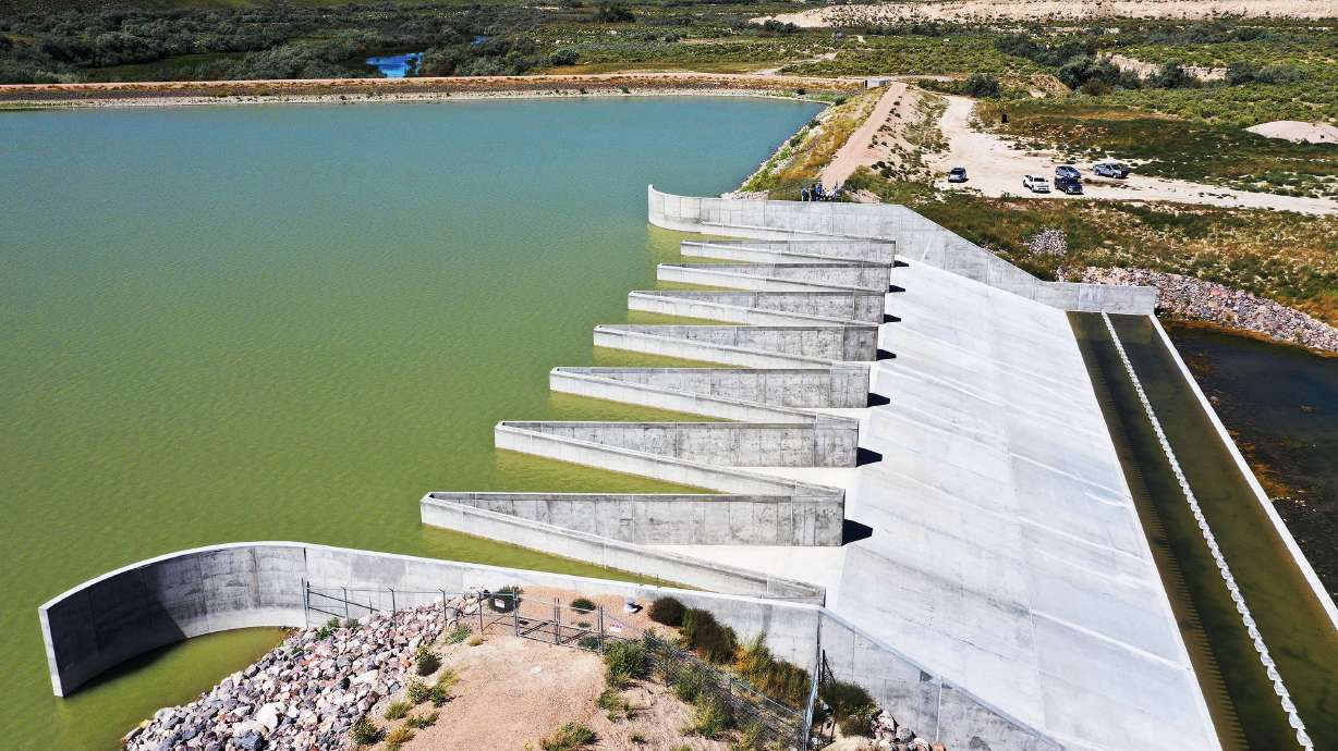 The Delta reservoir spillway. The hydrologist for the National Weather Service in Salt Lake City had a slew of possible scenarios predicting above or below precipitation moving into the winter.