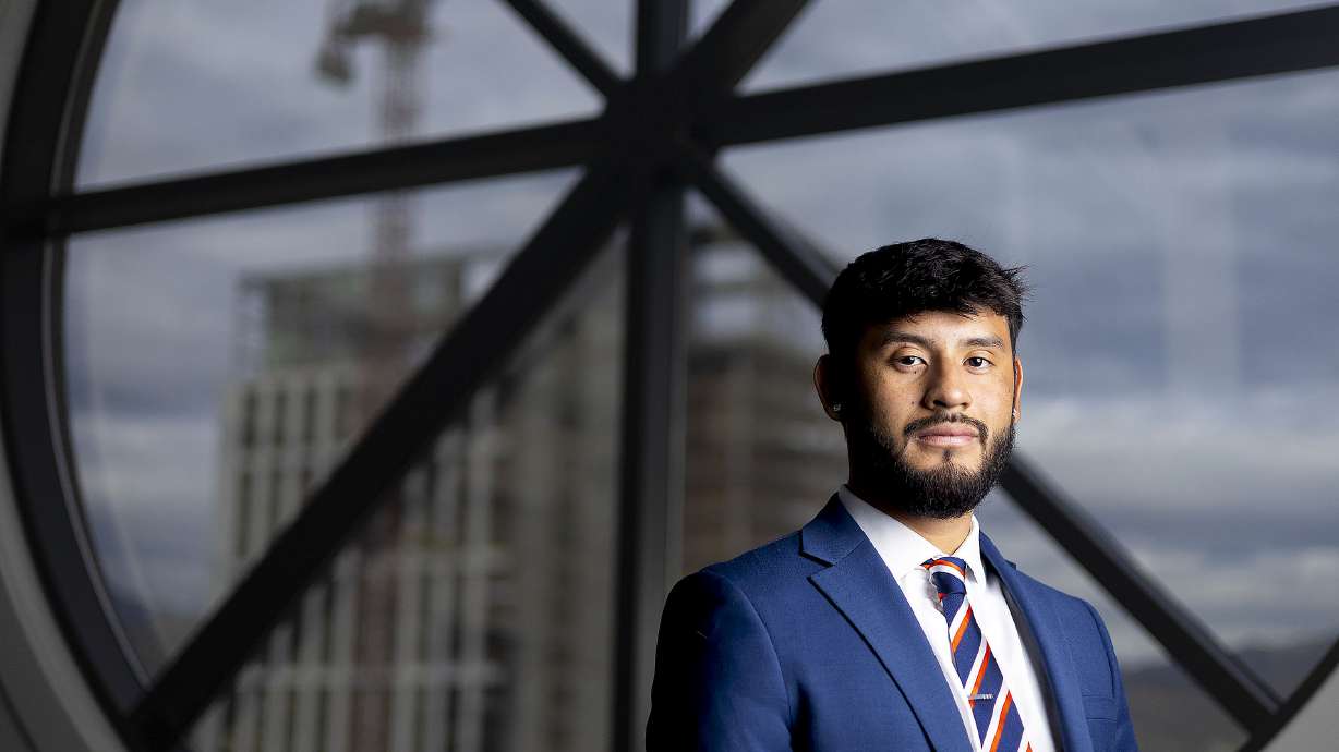 Enrique Sanchez is pictured at the Salt Lake Chamber of Commerce on Thursday. Sanchez is among several Utah groups urging President Joe Biden to expand work authorization for long-term immigrants.