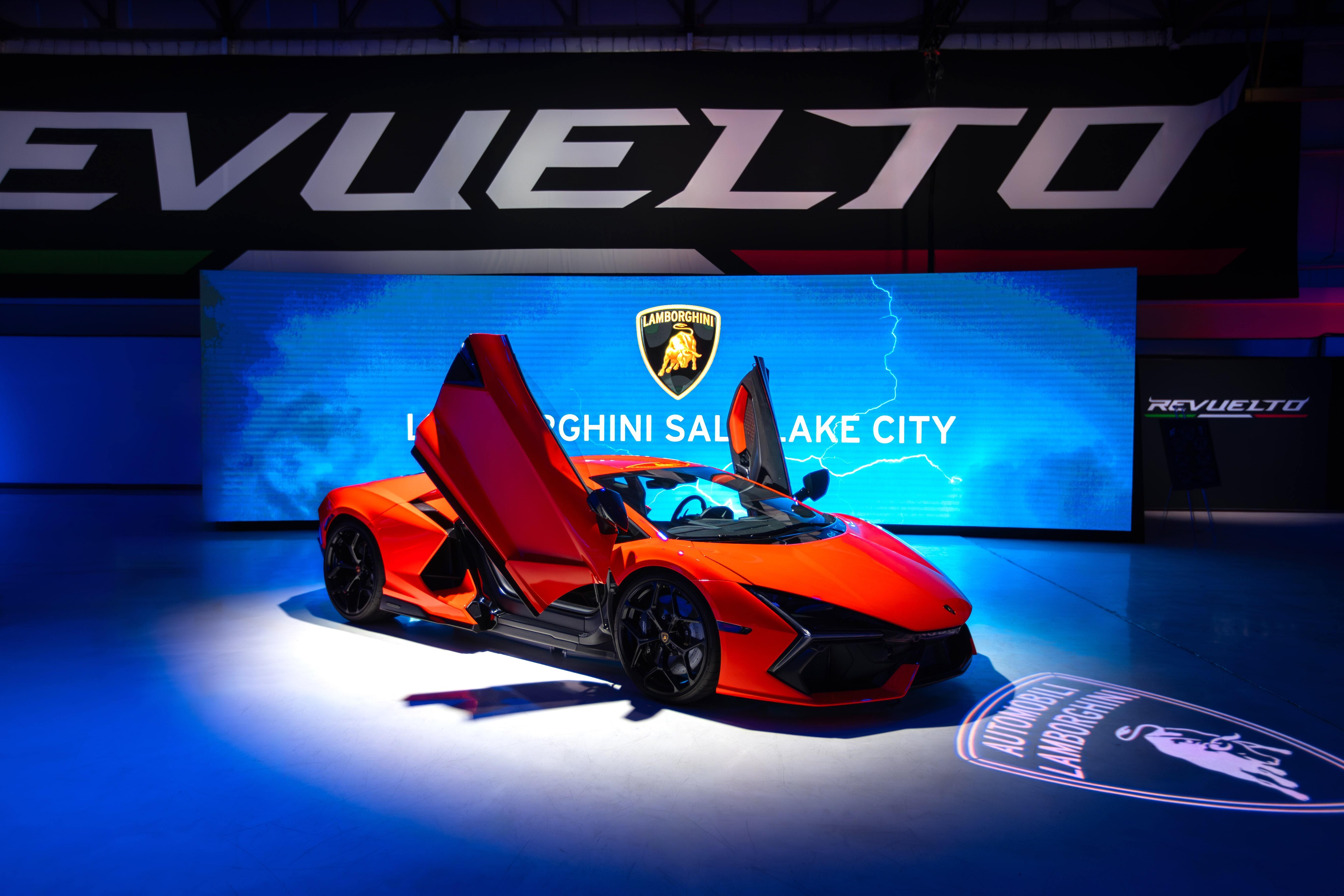 The new 2024 Lamborghini Revuelto electrifies Salt Lake City enthusiasts.