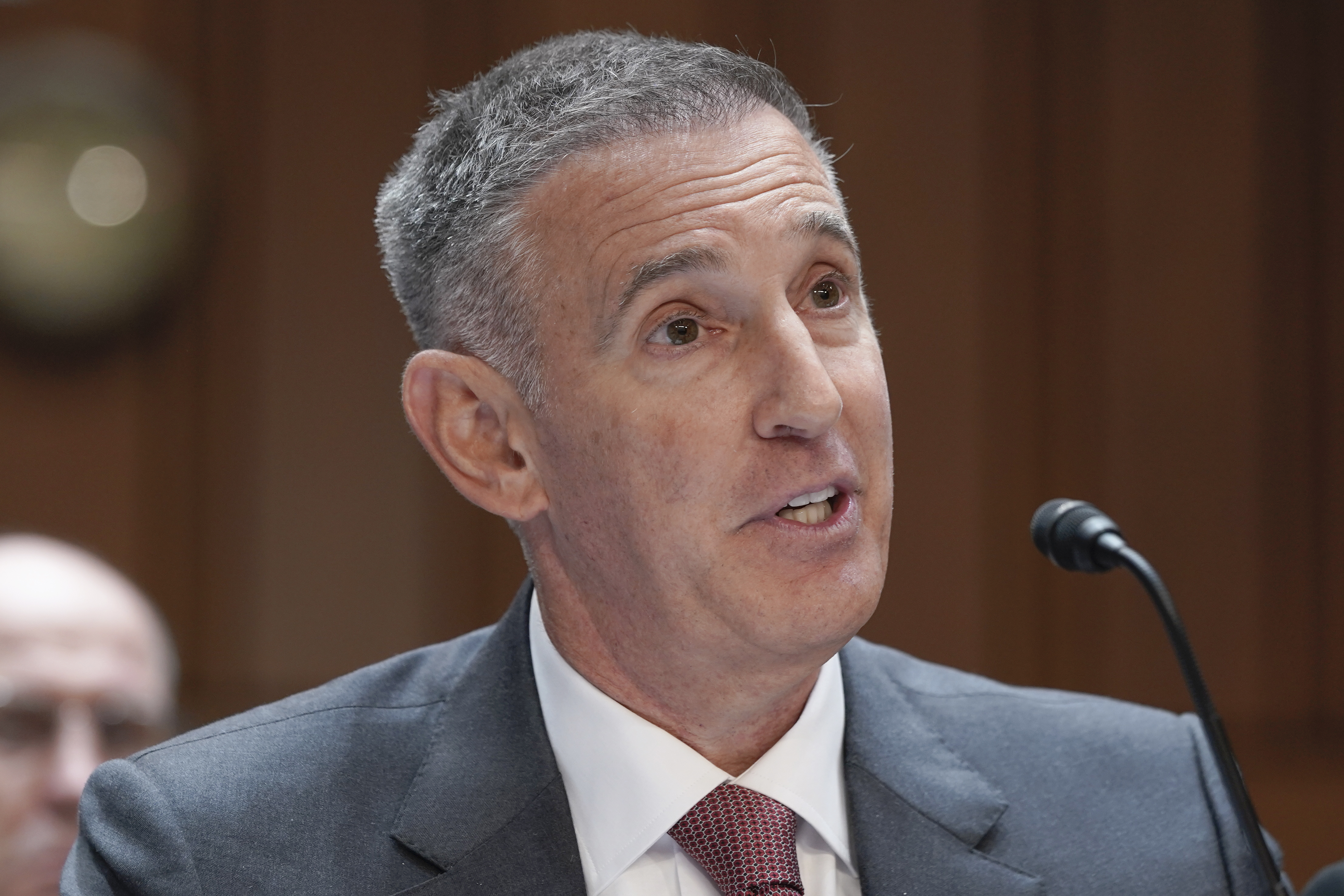 Commissioner of the Big Ten Conference Tony Petitti, testifies during a Senate Judiciary Committee hearing to examine the future of college sports, Tuesday, Oct. 17, 2023, on Capitol Hill in Washington. 