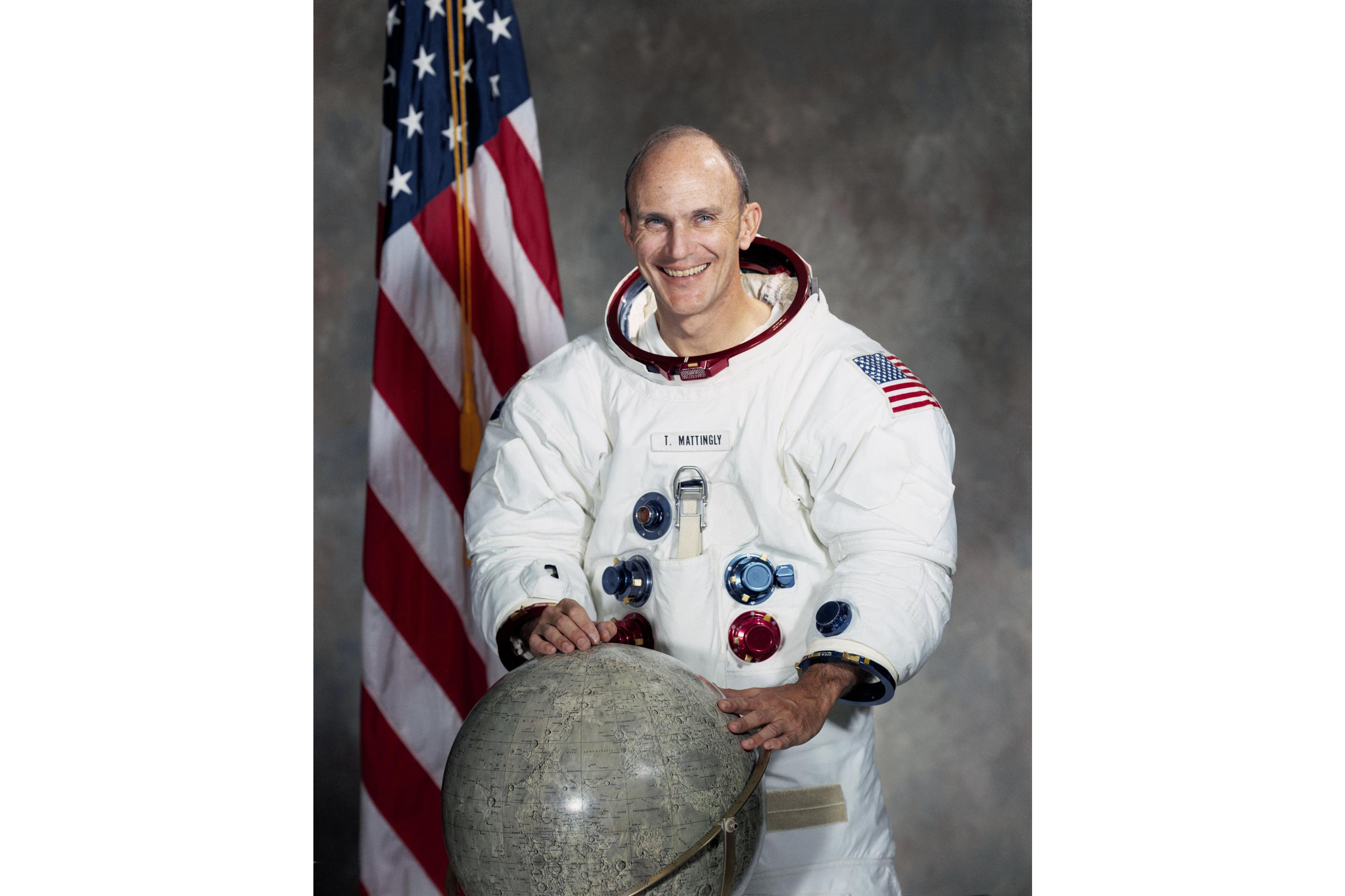 This photo released by NASA shows astronaut Ken Mattingly. Mattingly, who is best remembered for his efforts on the ground that helped bring the damaged Apollo 13 spacecraft safely back to Earth, has died Tuesday, Oct. 31, 2023, NASA announced. 