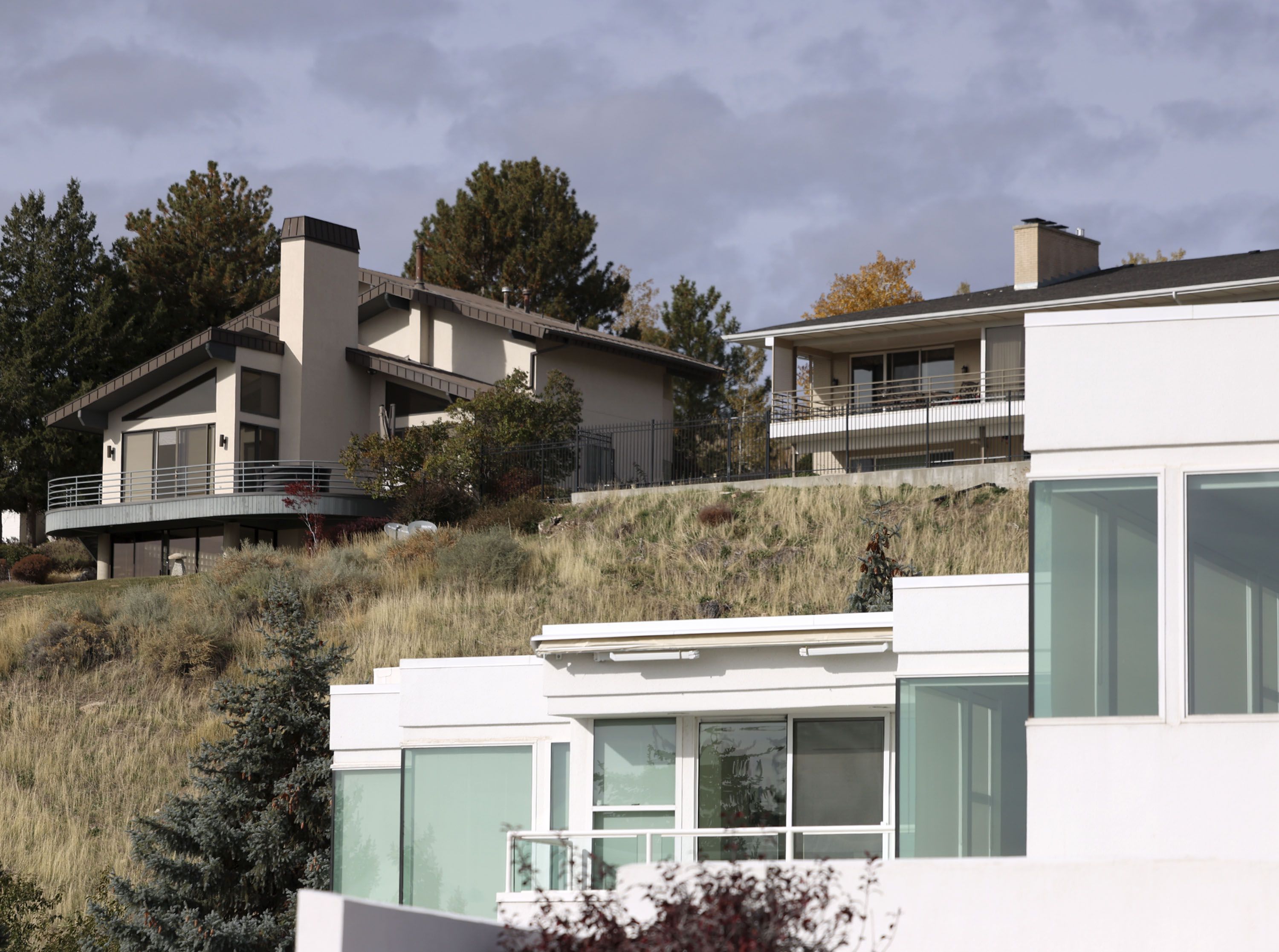 Homes in the Upper Avenues neighborhood of Salt Lake City are pictured on Nov. 3. Luxury home prices, sales and inventory are outpacing the regular real estate market, a reversal from last year when high-end buyers pulled back.
