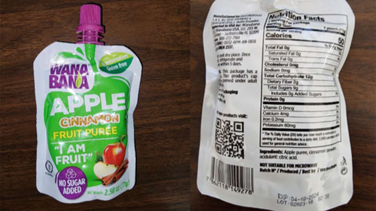 The FDA is warning parents and caregivers not to buy or serve certain pureed fruit pouches marketed to toddlers and young children because the food might contain dangerous levels of lead.