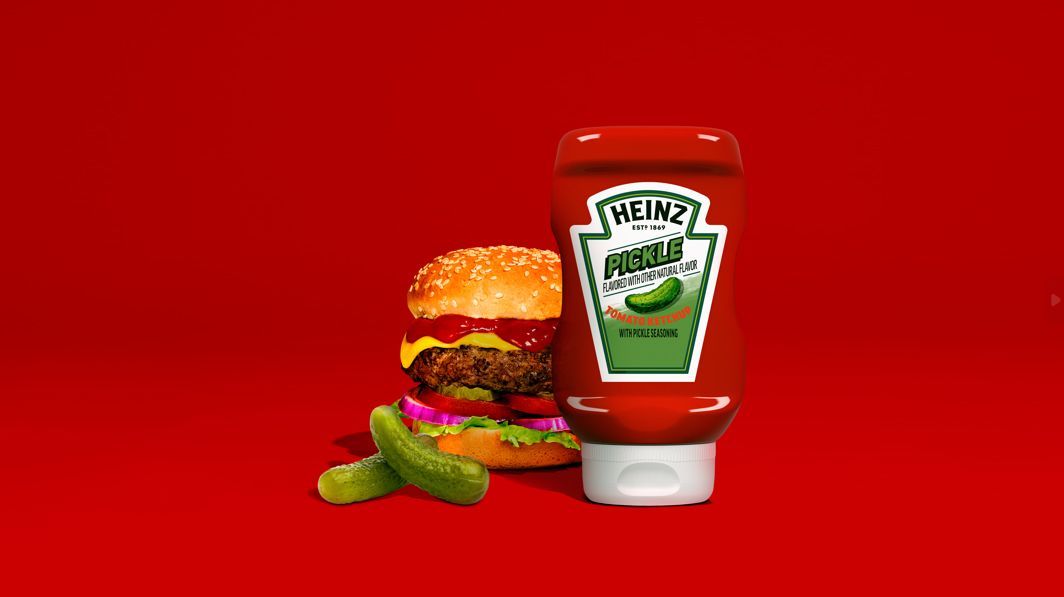 Pickle Ketchup from Heinz rolls out to store shelves in early 2024.