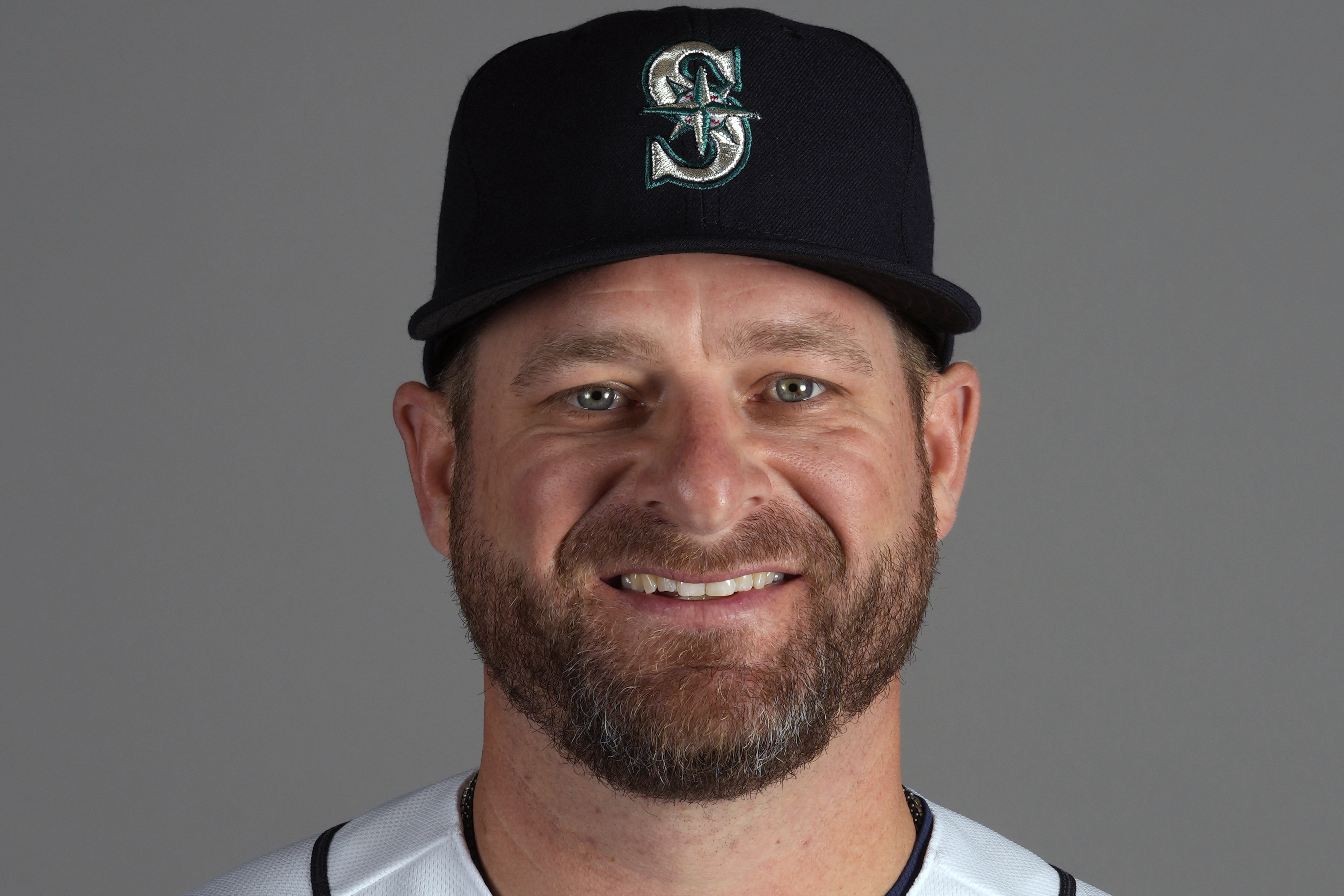 FILE - This is a 2023 photo showing Stephen Vogt of the Seattle Mariners baseball team. The Cleveland Guardians have hired Stephen Vogt, a journeyman catcher with no managerial experience, as their new manager to replace Terry Francona, the team announced Monday, Nov. 6, 2023. Vogt was Seattle’s bullpen coach last season.