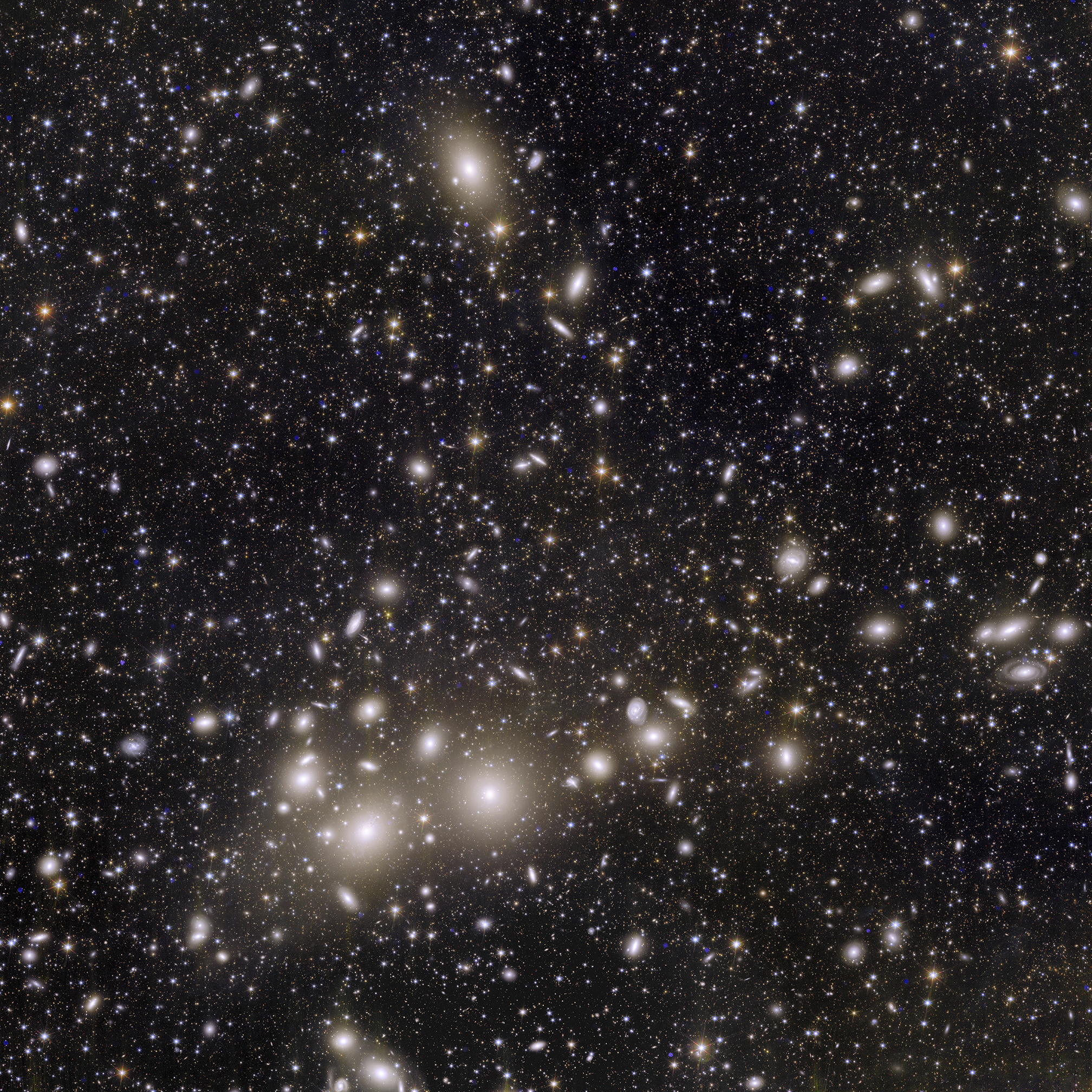 This image shows Euclid’s view of 1,000 galaxies belonging to the Perseus Cluster. The European Space Agency released Euclid’s first photos Tuesday.