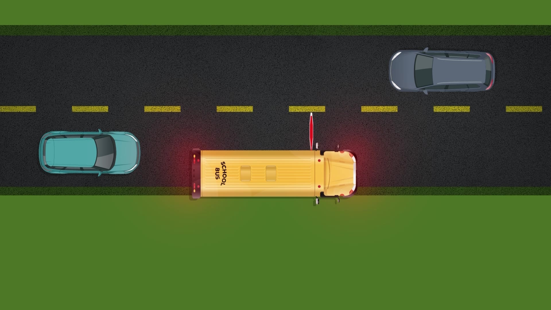 This is an example of protocol on a two- or four-lane road with no median.