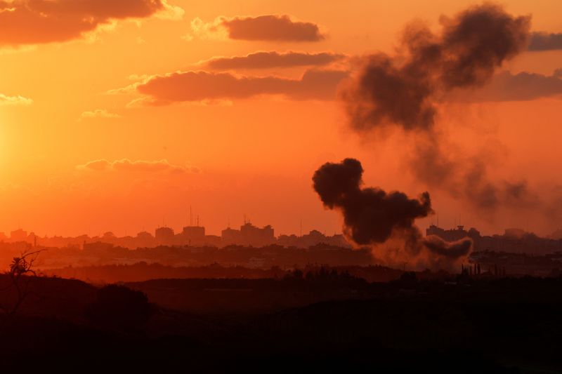 Smoke in the Gaza Strip from Israel's border with the Gaza Strip, in southern Israel Oct. 18. A defective drone in Iraq may have helped keep America from being dragged deeper into a widening Middle East conflict.