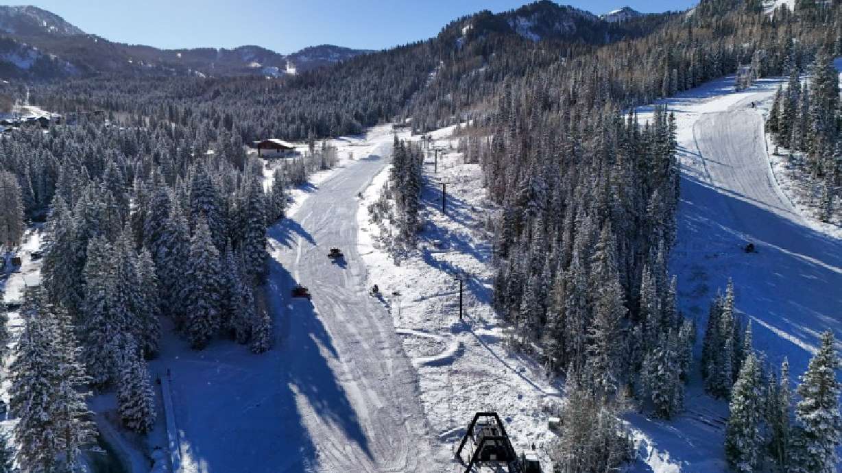 Solitude Mountain Resort's Link Lift on Thursday. Resort officials said they have enough snow to open the lift and Easy Street run to Solitude and Ikon Pass holders beginning Friday.