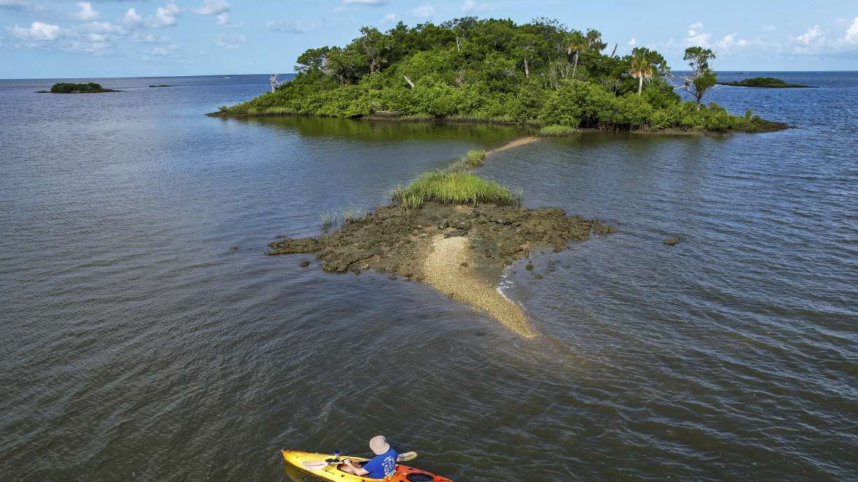 Sweetheart Island, off the coast of Yankeetown, Fla., on Aug. 5. Patrick Parker Walsh is serving 5½ years in federal prison for stealing nearly $8 million in federal COVID-19 relief funds that he used, in part, to buy the island.