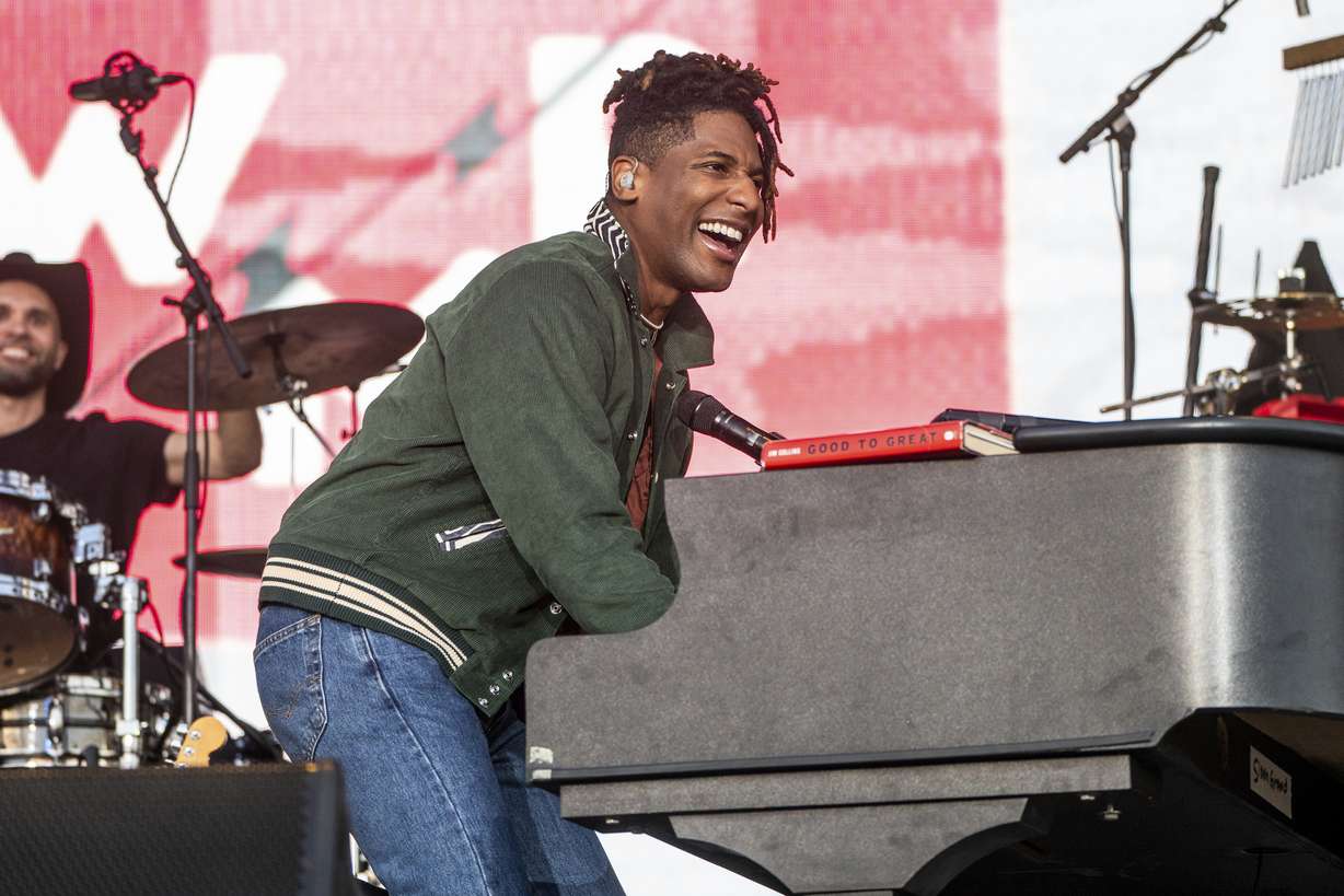 Jon Batiste performs during the Bourbon and Beyond Music Festival in Louisville, Ky., on Sept. 17.