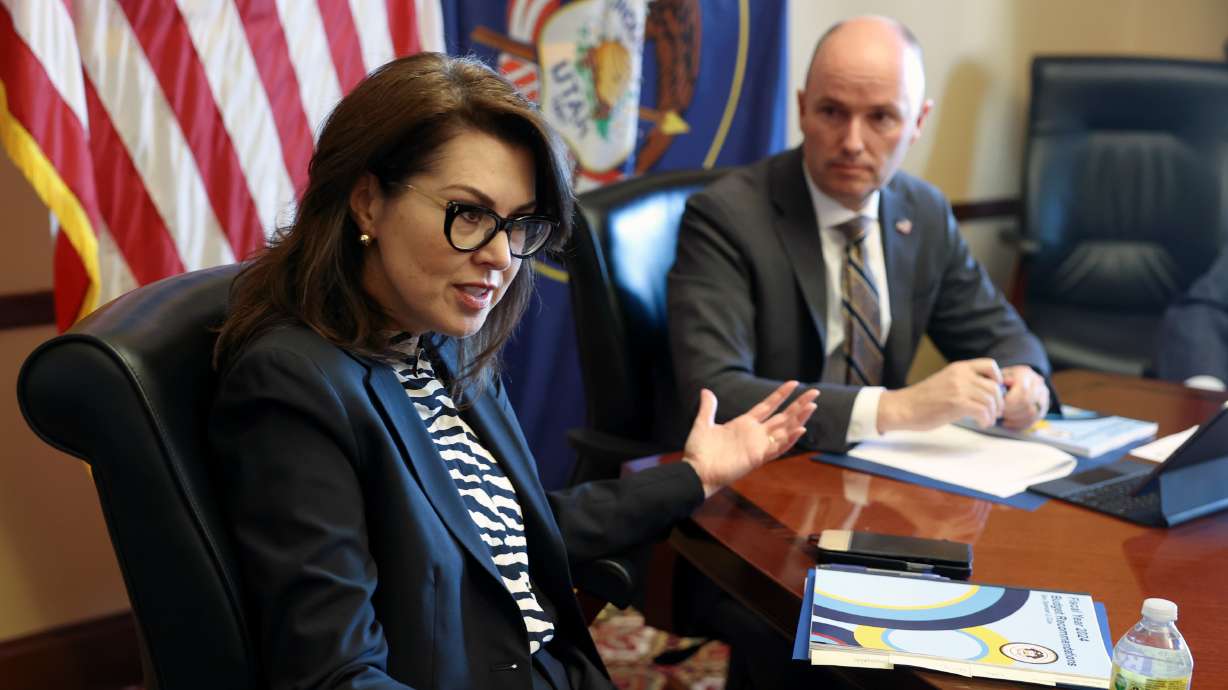 Lt. Gov. Deidre Henderson talks at the Capitol in Salt Lake City on Dec. 8, 2022. Henderson spoke about building trust in elections at Johns Hopkins University in Washington on Wednesday.