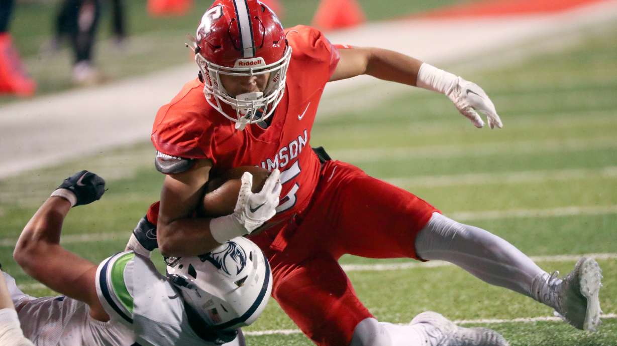 Ridgeline plays Crimson Cliffs in a 4A semifinal football game at Rice-Eccles Stadium in Salt Lake City on Friday, Nov. 10, 2023. Crimson Cliffs won 31-24.