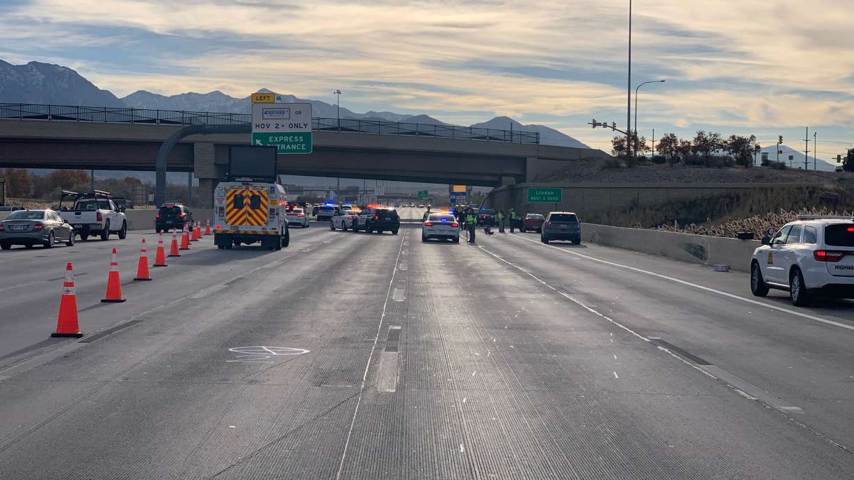A man was hit and killed after exiting his vehicle following a crash on southbound I-15 in American Fork on Monday.