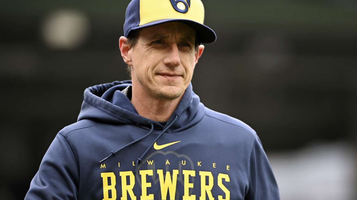 FILE - Milwaukee Brewers manager Craig Counsell looks on before a baseball game against the Chicago Cubs, April 1, 2023, in Chicago. The Cubs hired Counsell away from Milwaukee, Monday, Nov. 6, 2023, landing the former big leaguer with a record-breaking contract and firing David Ross in a tandem of surprising moves.