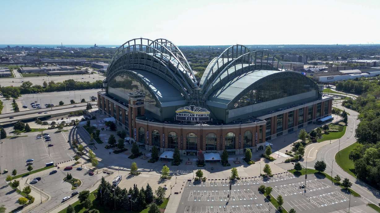 FILE - American Family Field in Milwaukee is shown Sept. 15, 2023. The Wisconsin state Senate is poised to approve a plan to spend more than half a billion dollars of public funds to help the Milwaukee Brewers repair their stadium over the next three decades. The Senate is expected to vote on the proposal during a floor session set to begin Tuesday morning, Nov. 14.