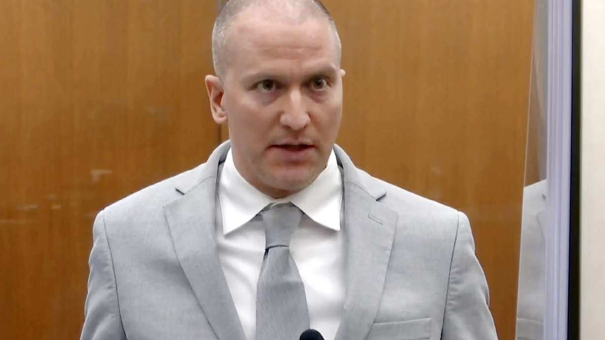 Former Minneapolis police officer Derek Chauvin addresses the court at the Hennepin County Courthouse, June 25, 2021, in Minneapolis. Chauvin was stabbed in prison and seriously injured Friday.