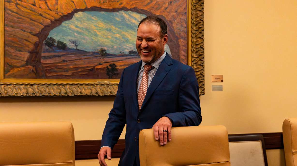 House Majority Leader Mike Schultz, R-Hooper, selected as the House Speaker, walks in to speak to the press following the House Majority Caucus leadership election at the state Capitol in Salt Lake City on Tuesday.