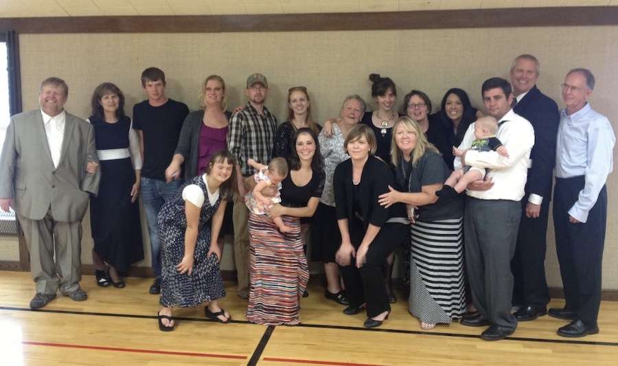 Sandy Wilson and her family following her dad’s funeral.